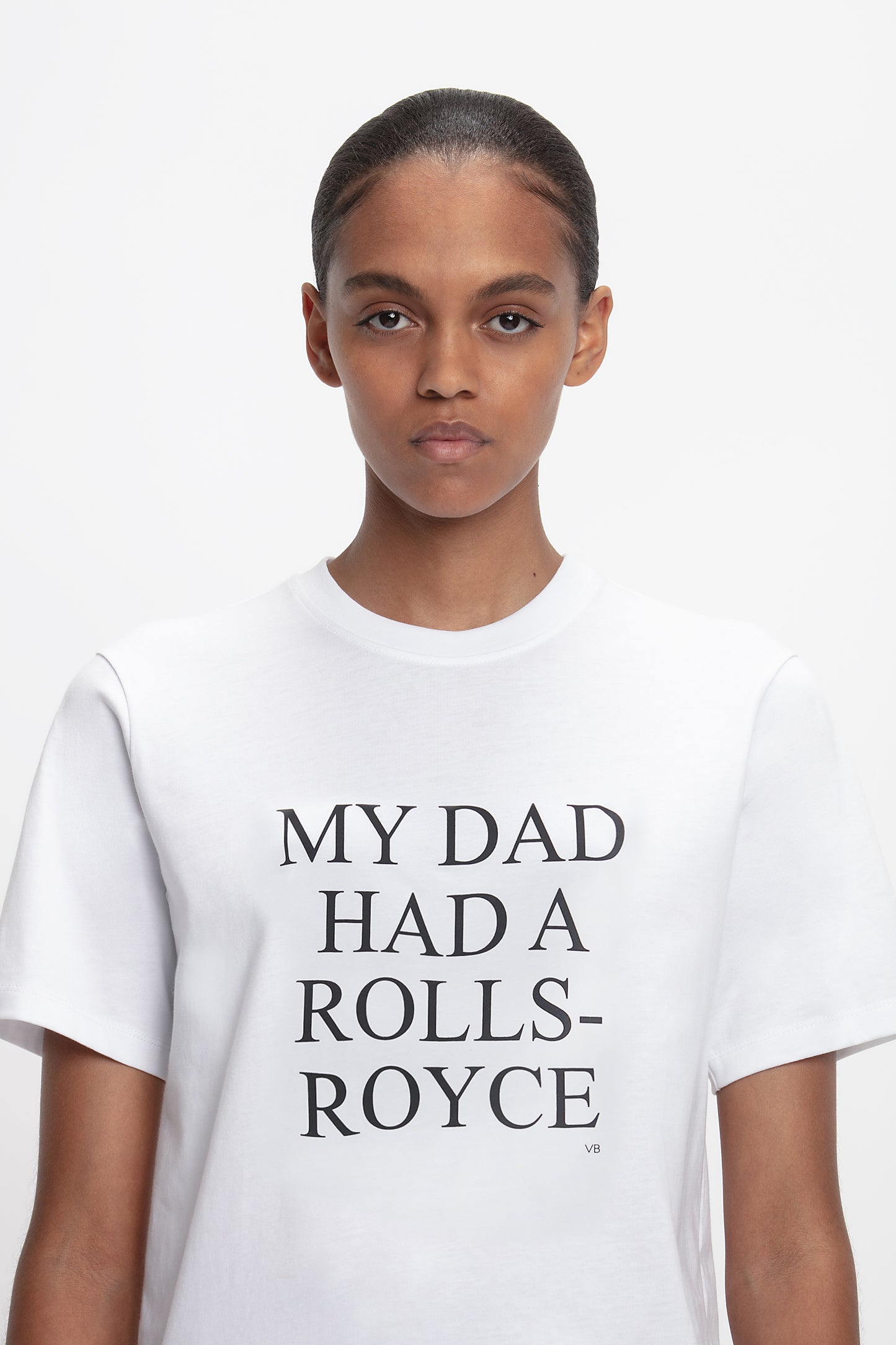 My Dad Had A Rolls-Royce' Slogan T-Shirt In White