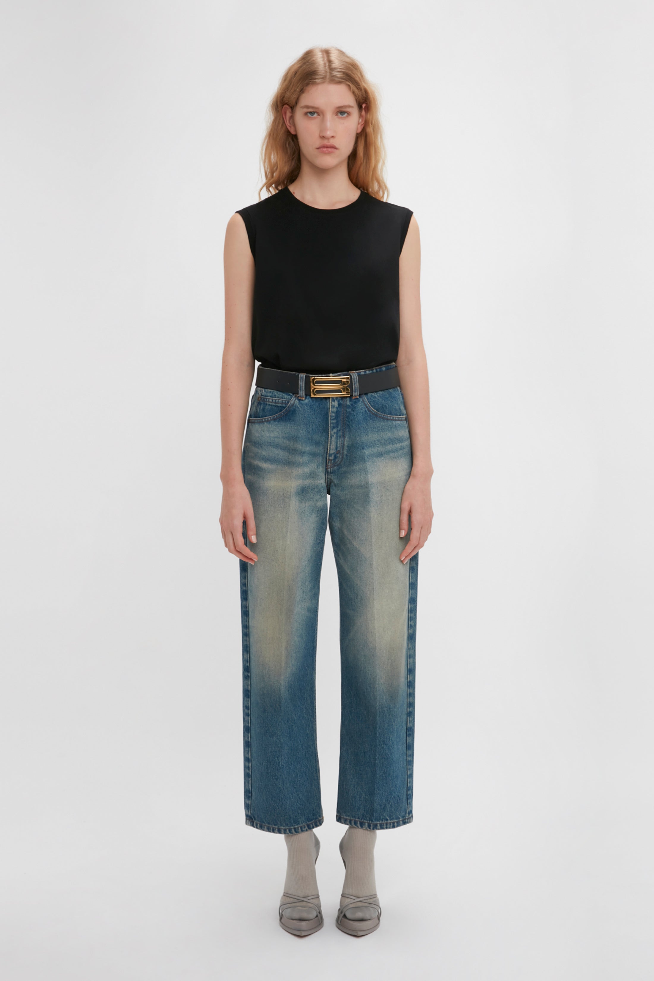Tシャツ・カットソー VICTORIA BECKHAM Women Tunic Tops 1124WSH005206C BLUE VICTORIA BECKHAM Oversized denim shirt | NET-A-PORTER