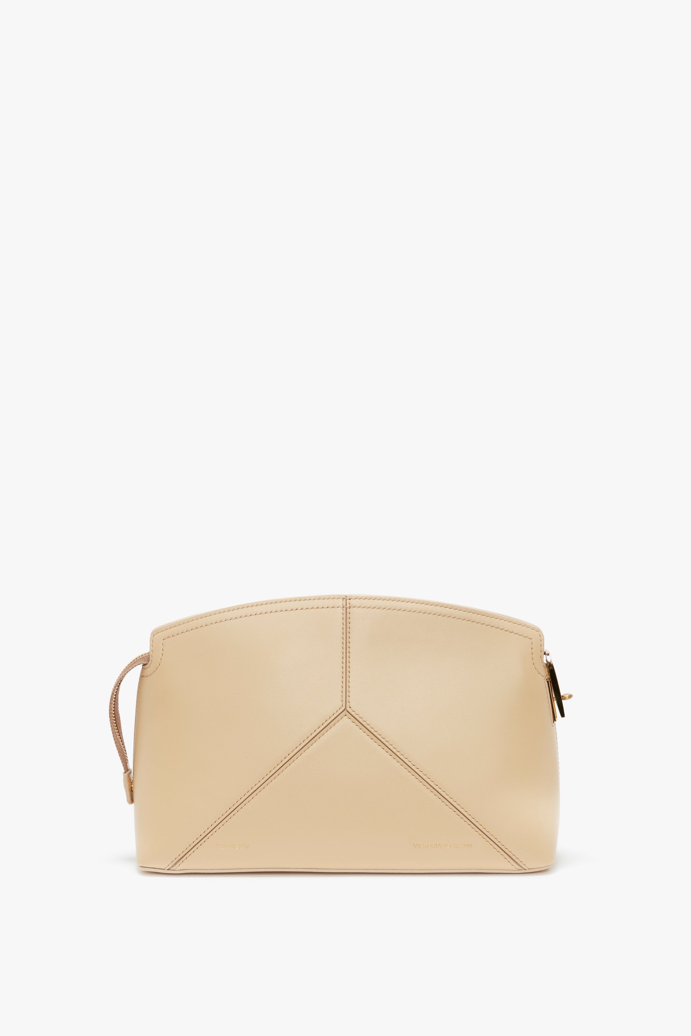 Beige leather clutch best sale