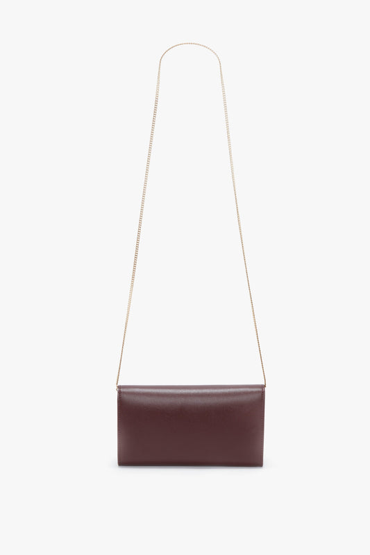 Wallet On Chain In Burgundy Leather