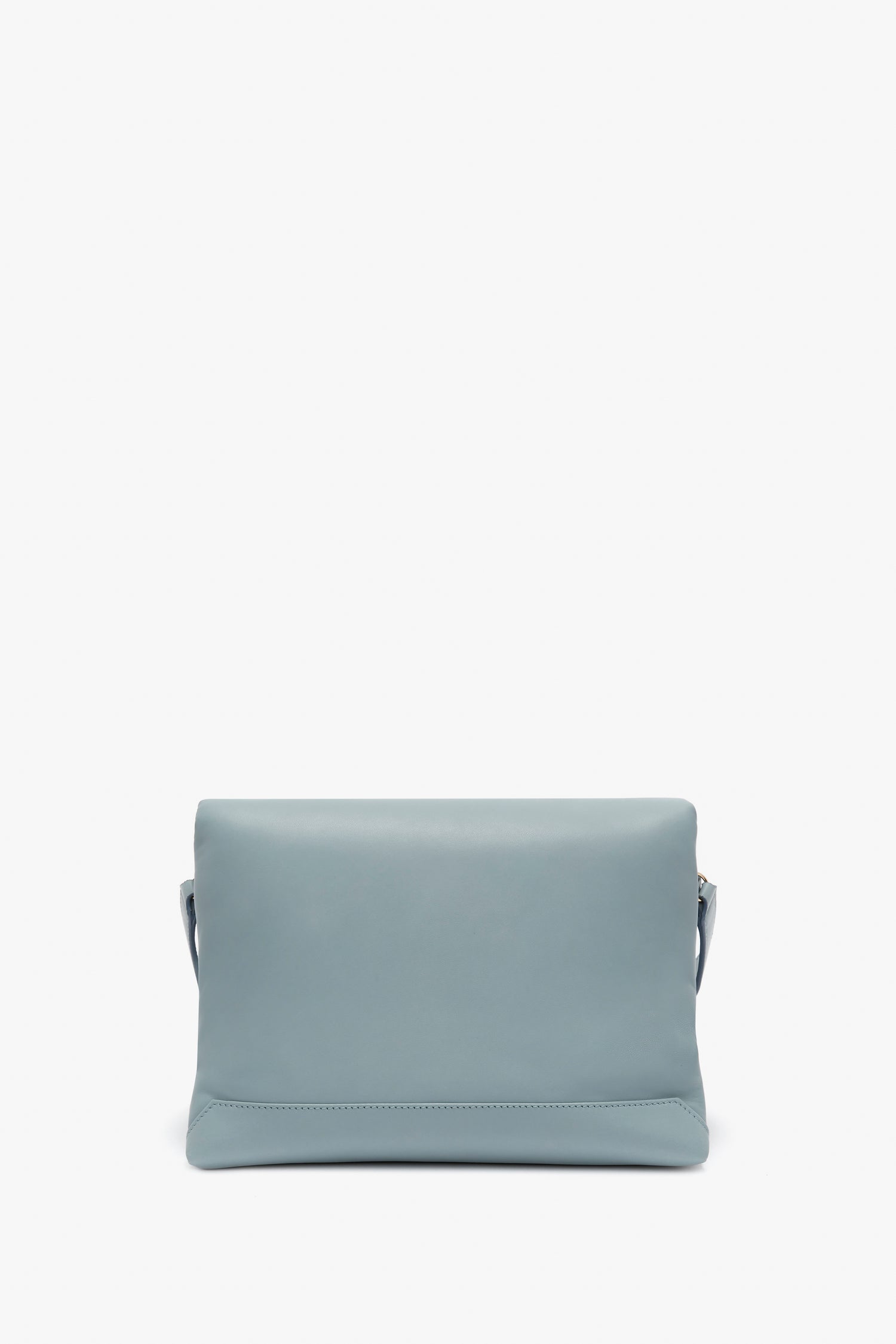 A Puffy Chain Pouch With Strap In Ice Leather clutch bag by Victoria Beckham, with a flap closure and a smooth finish, displayed against a white background.