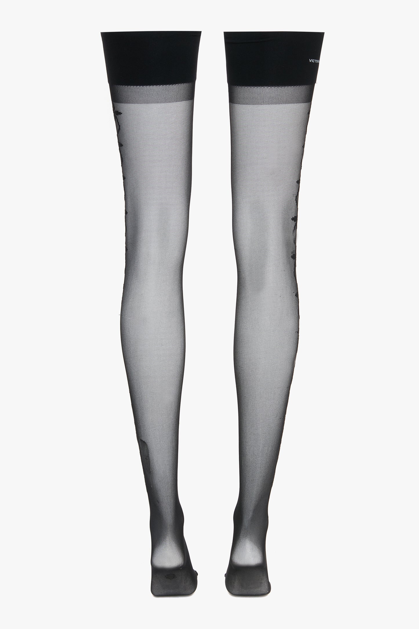 Flower Detail Hold-Ups In Black