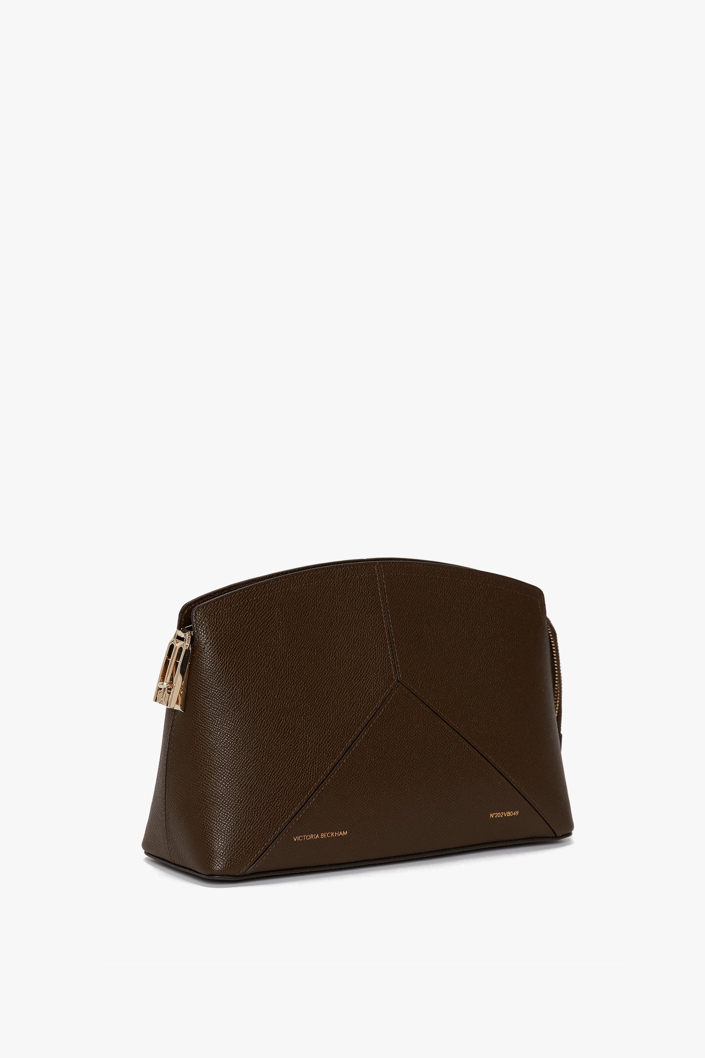 Victoria Clutch Bag In Khaki Leather