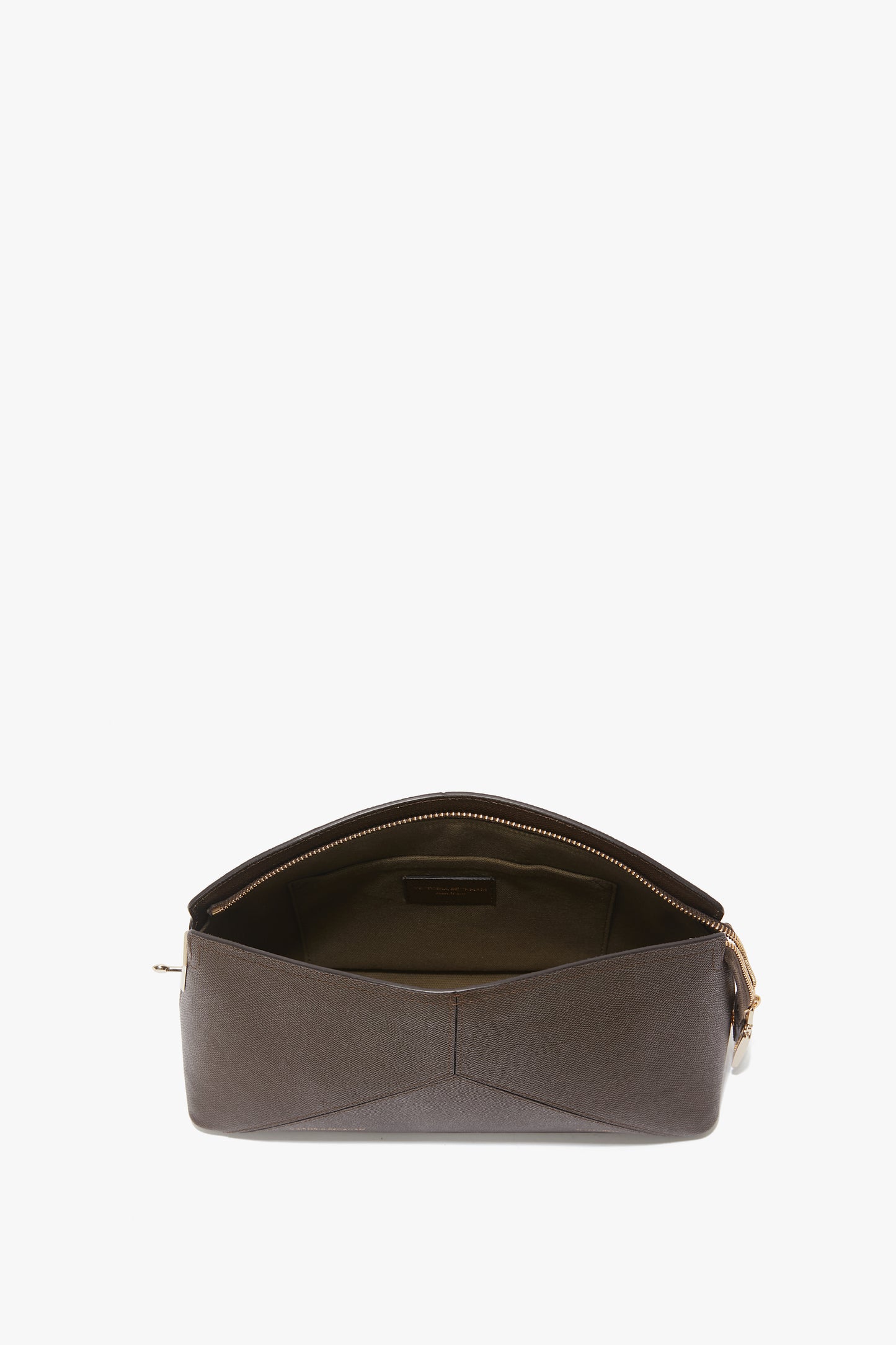 Victoria Clutch Bag In Khaki Leather