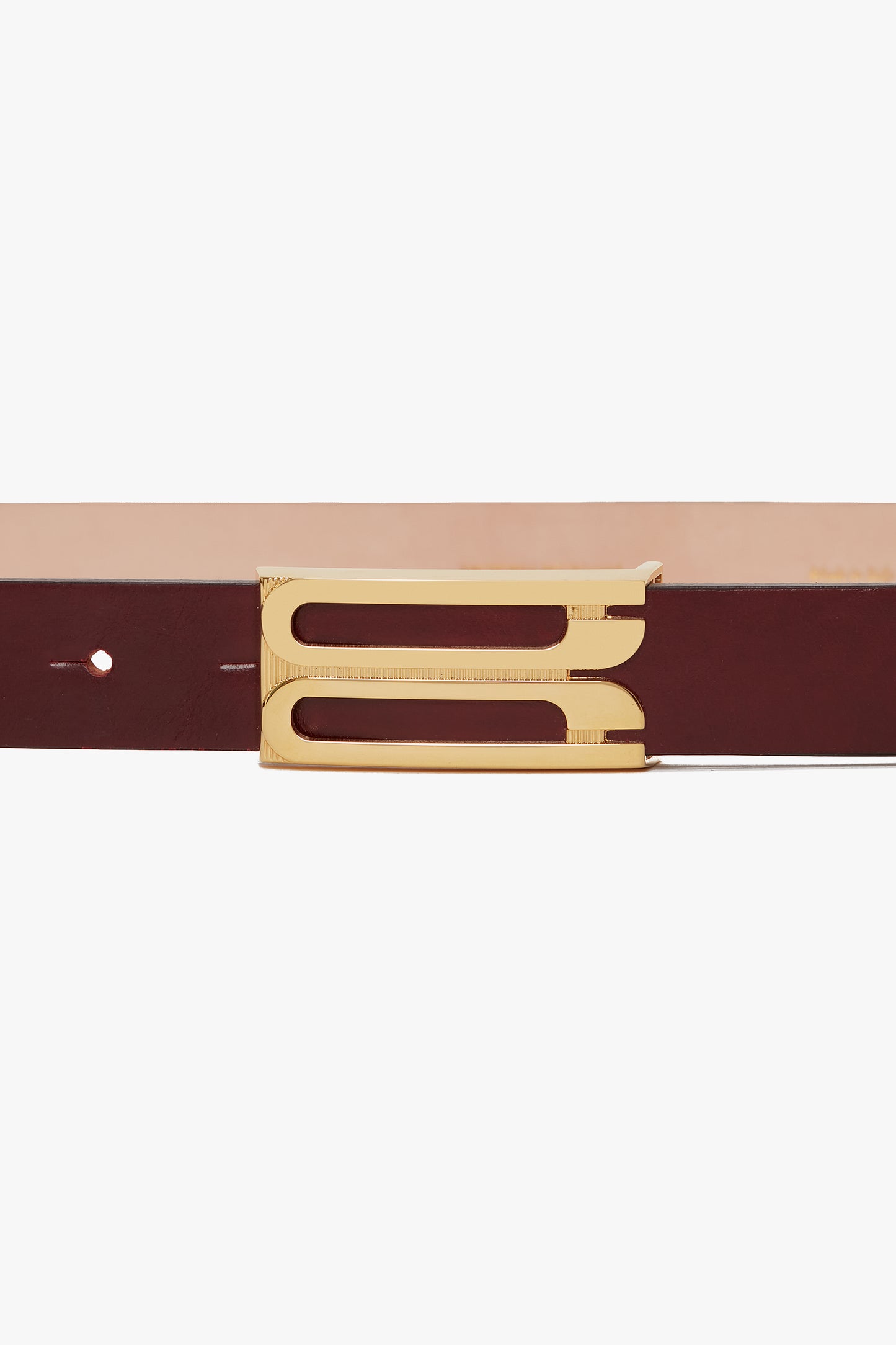 Dorian Belt In Burgundy Glossed Leather
