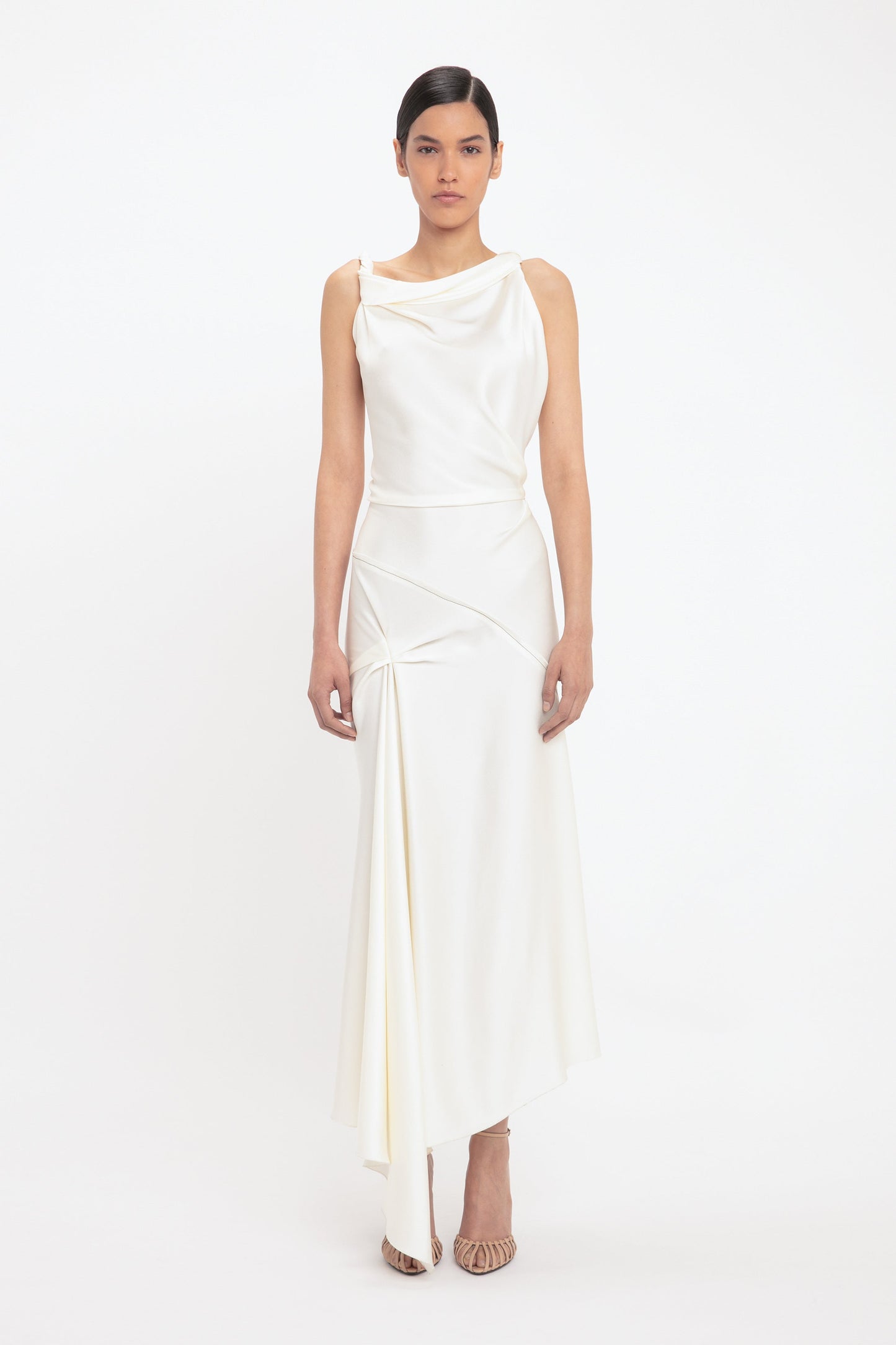 Posy Midi Dress In Ivory