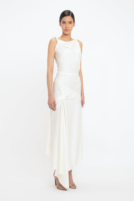 Posy Midi Dress In Ivory