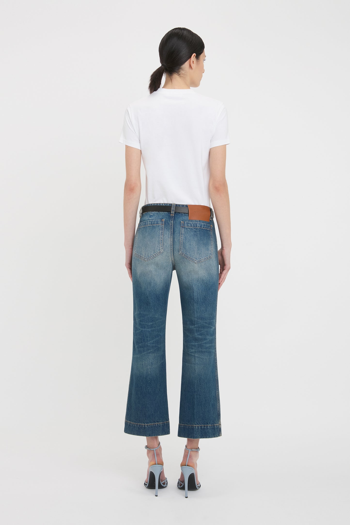 Fitted Shrunken Logo T-Shirt In White