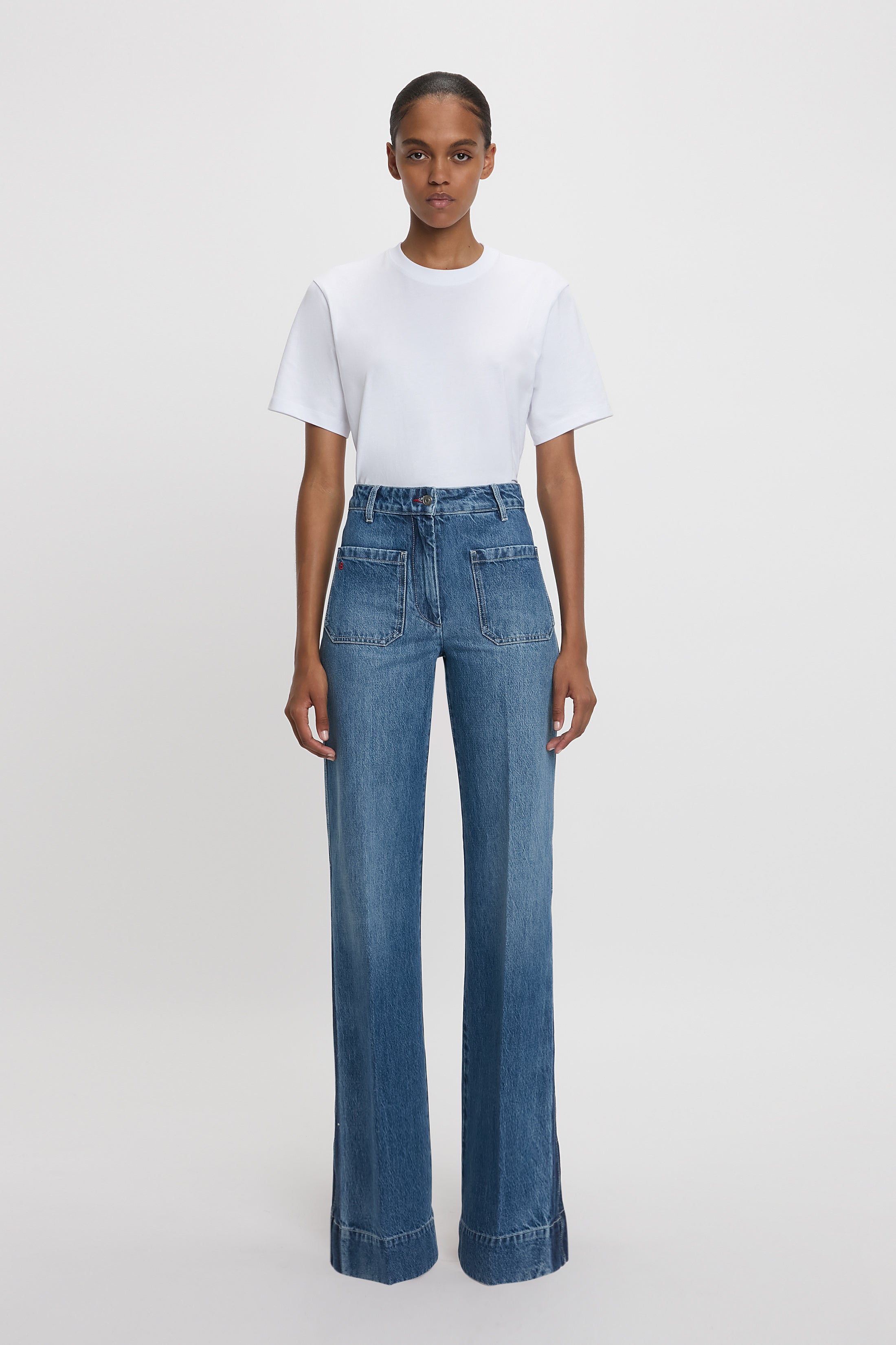 Victoria Beckham ルーシュTシャツ Victoria T-Shirt In White – Victoria Beckham Int