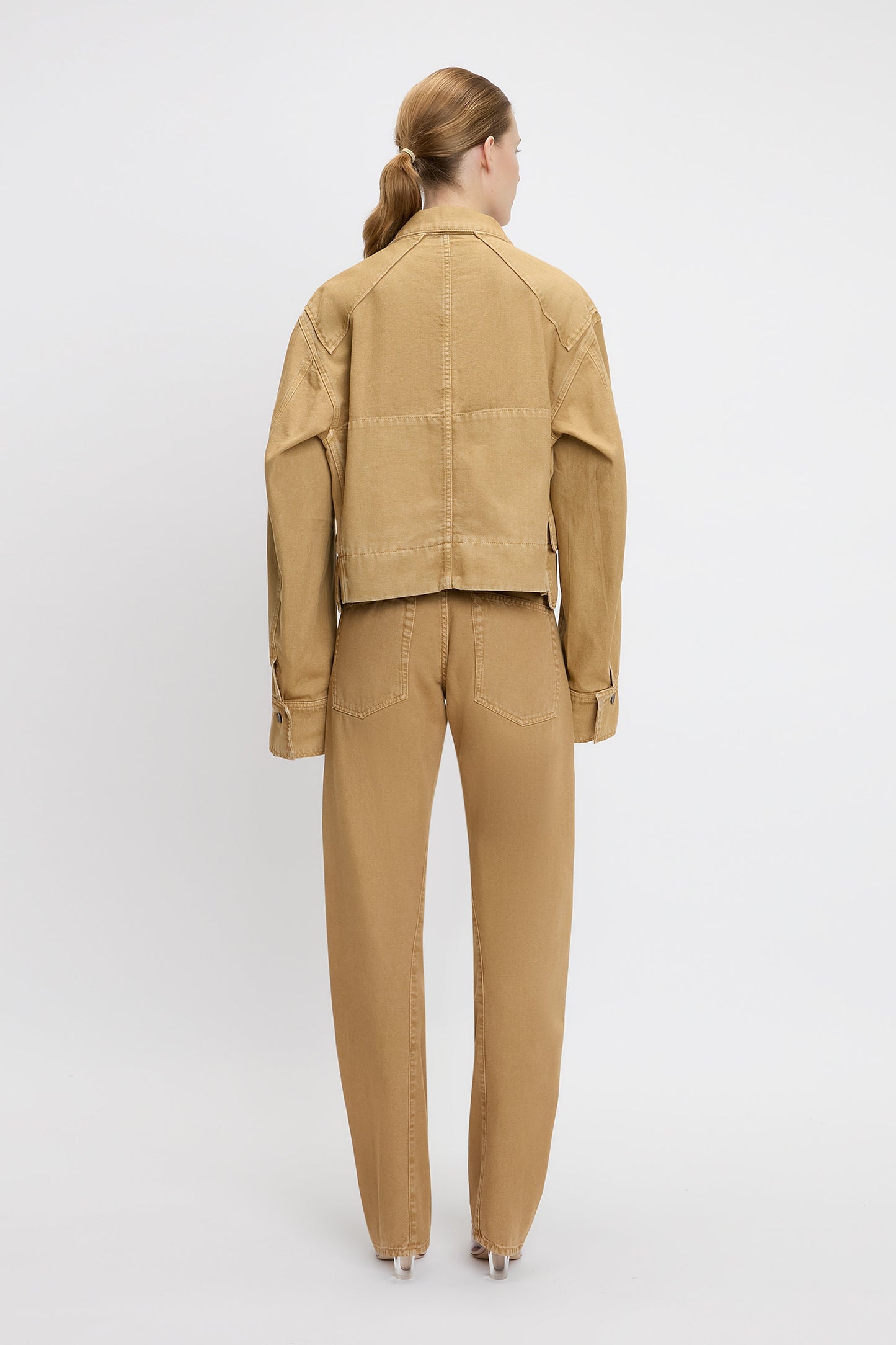 Denim Utility Jacket In Beige