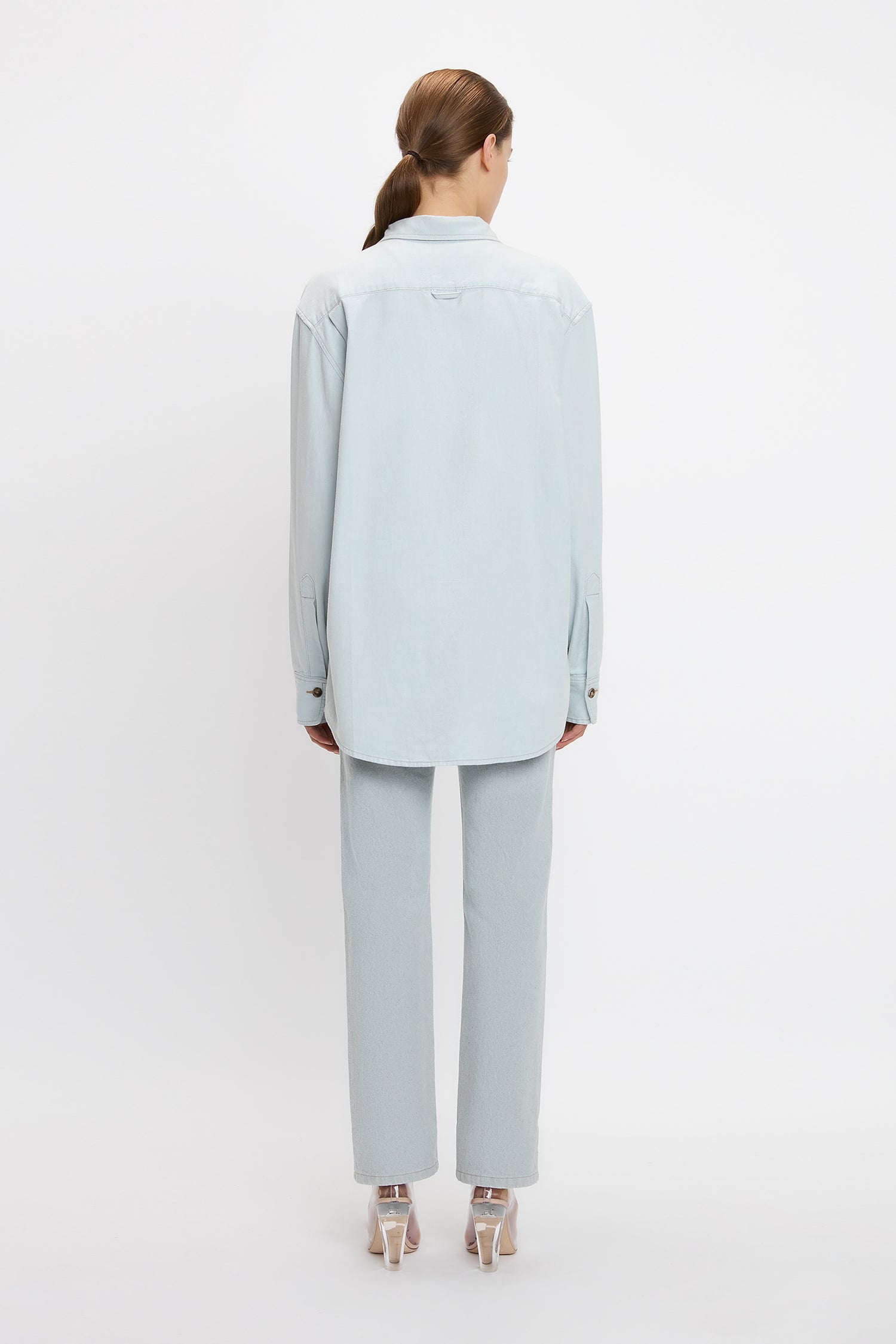 Oversized Men's Shirt In Light Azul