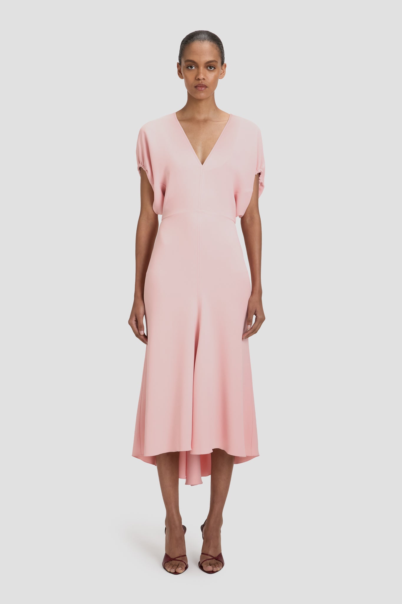 Edith Midi Dress In Antique Pink