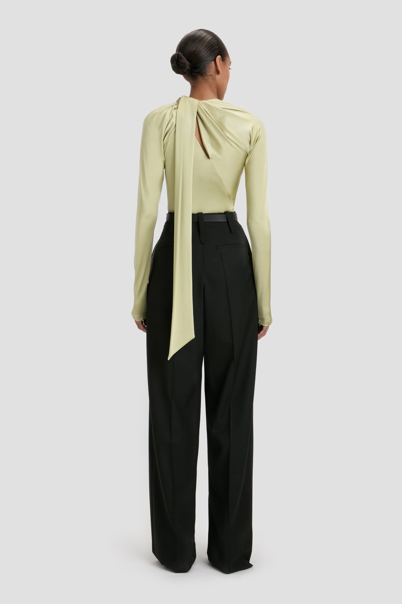 Slash Neck Jersey Top In Pistachio