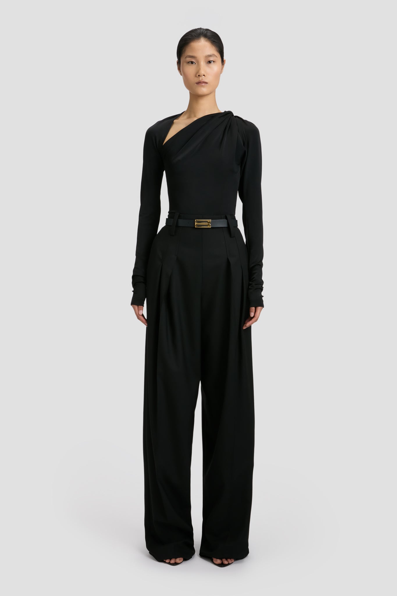 Victoria Beckham♦ストレッチトップ Slash Neck Jersey Top In Black – Victoria Beckham Int