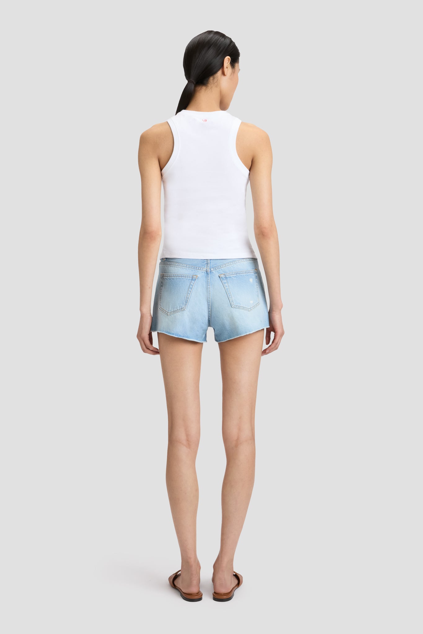 Distressed Shorts In Light Blue Wash