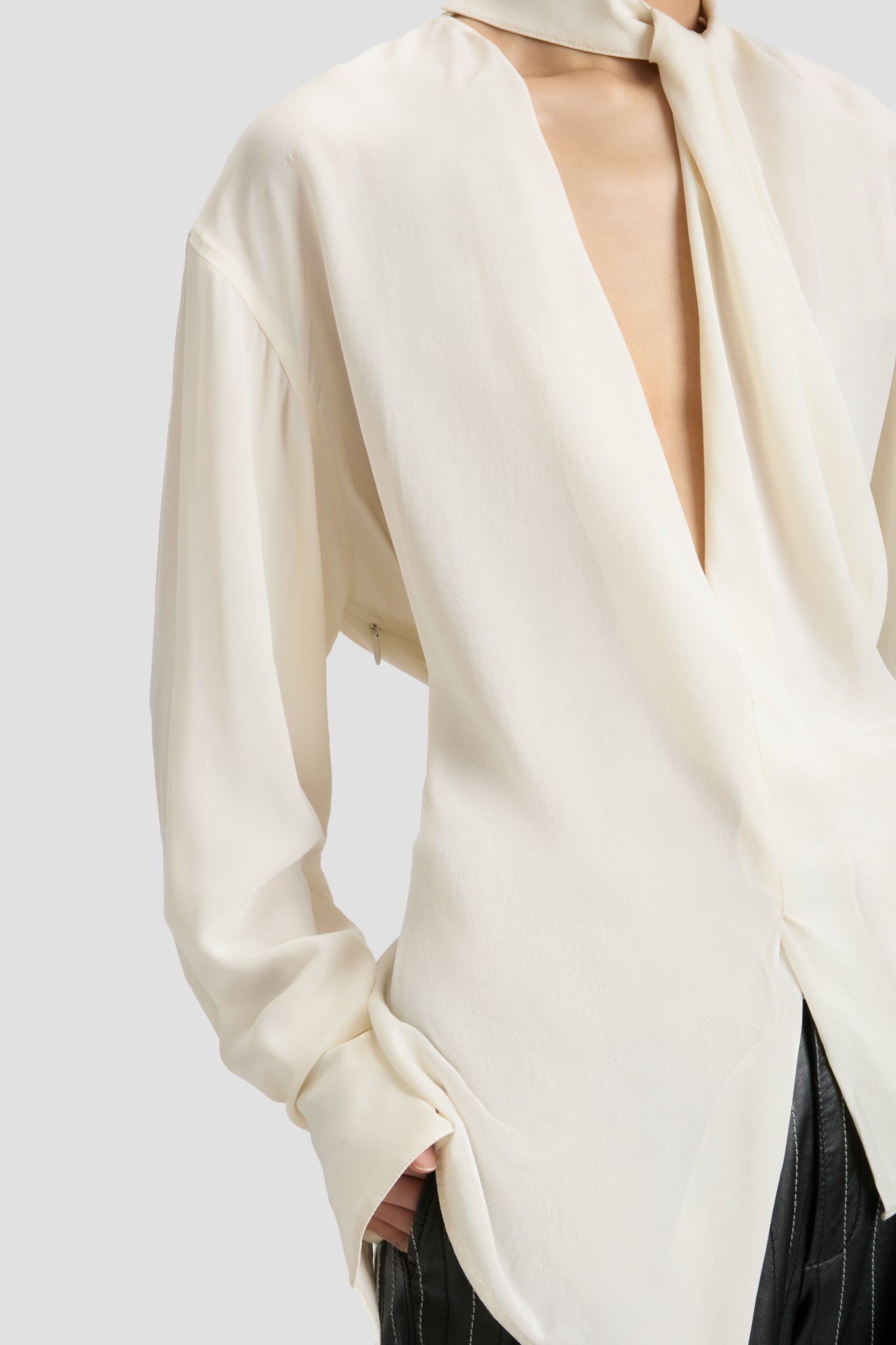 Draped Blouse In Ivory