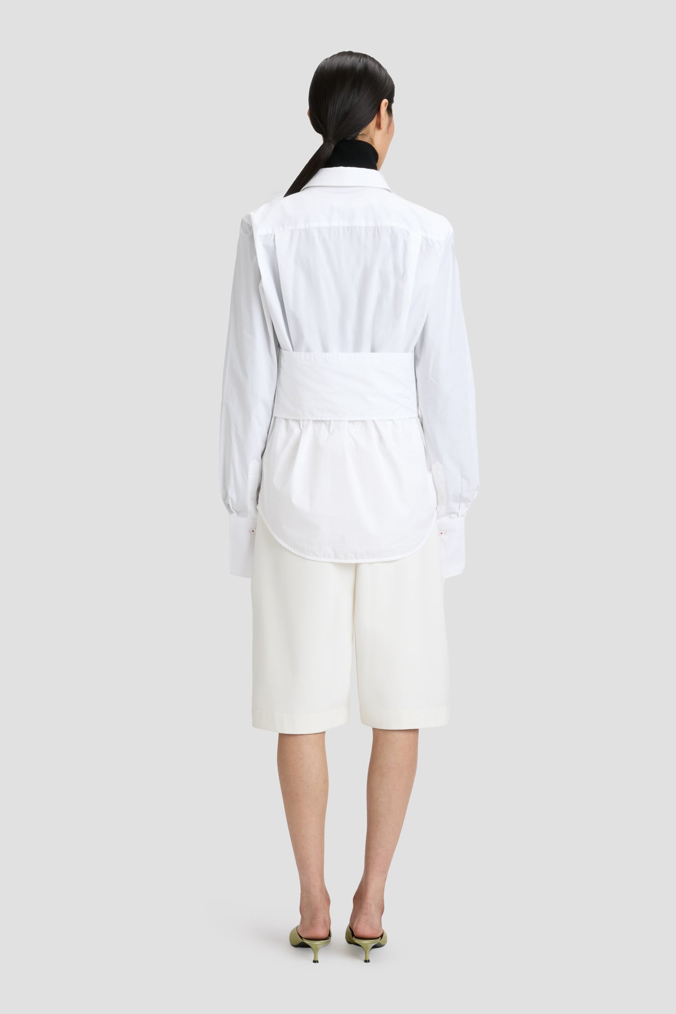 Tab Detail Shorts In Ivory