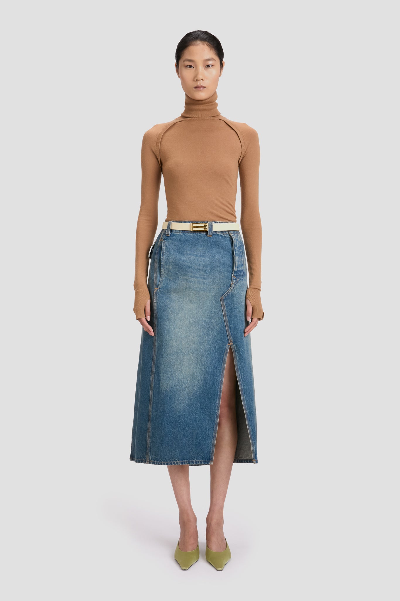 Utility Skirt In Washed Blue