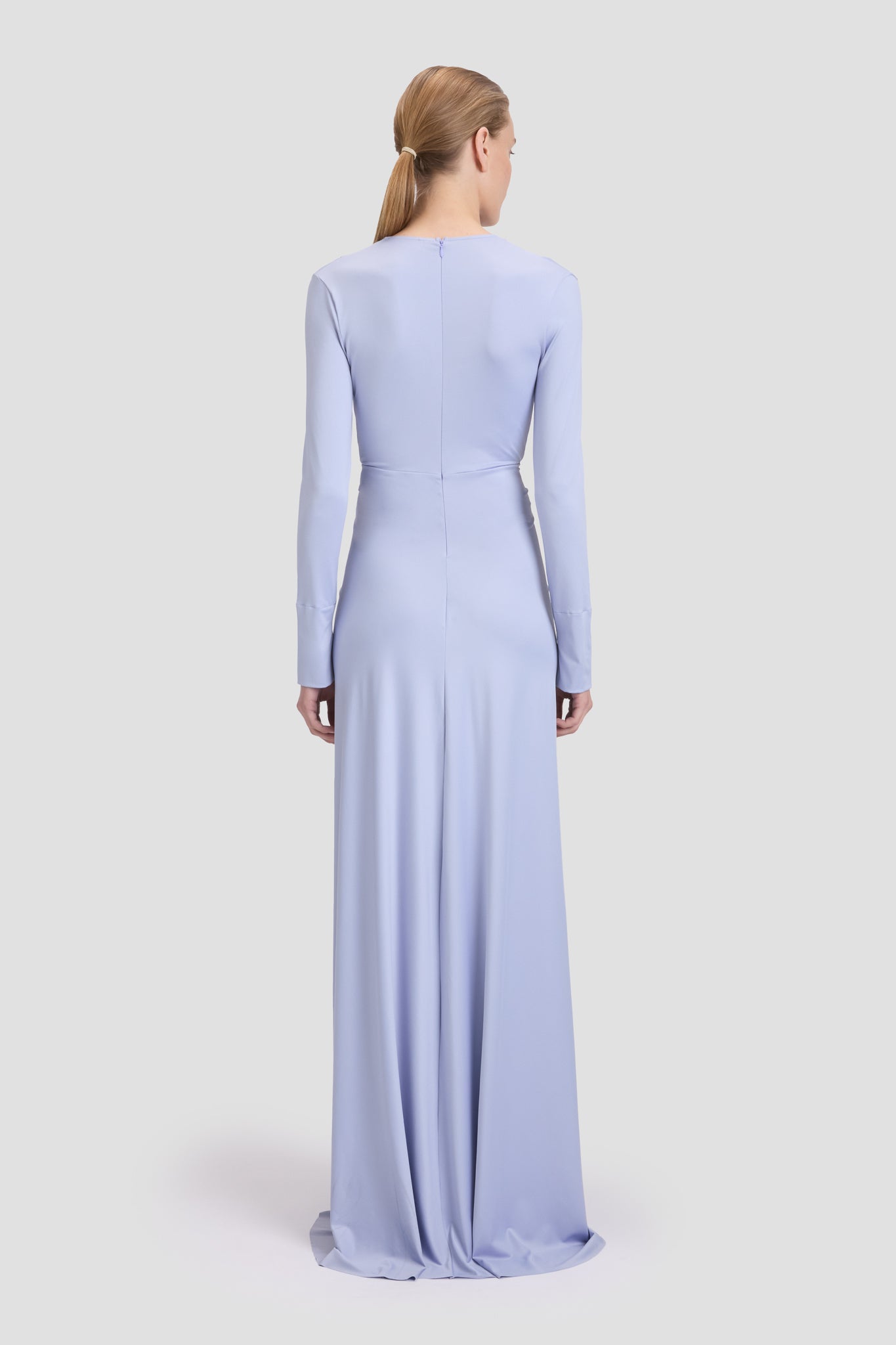 Deep V-Neck Gown In Delphinium