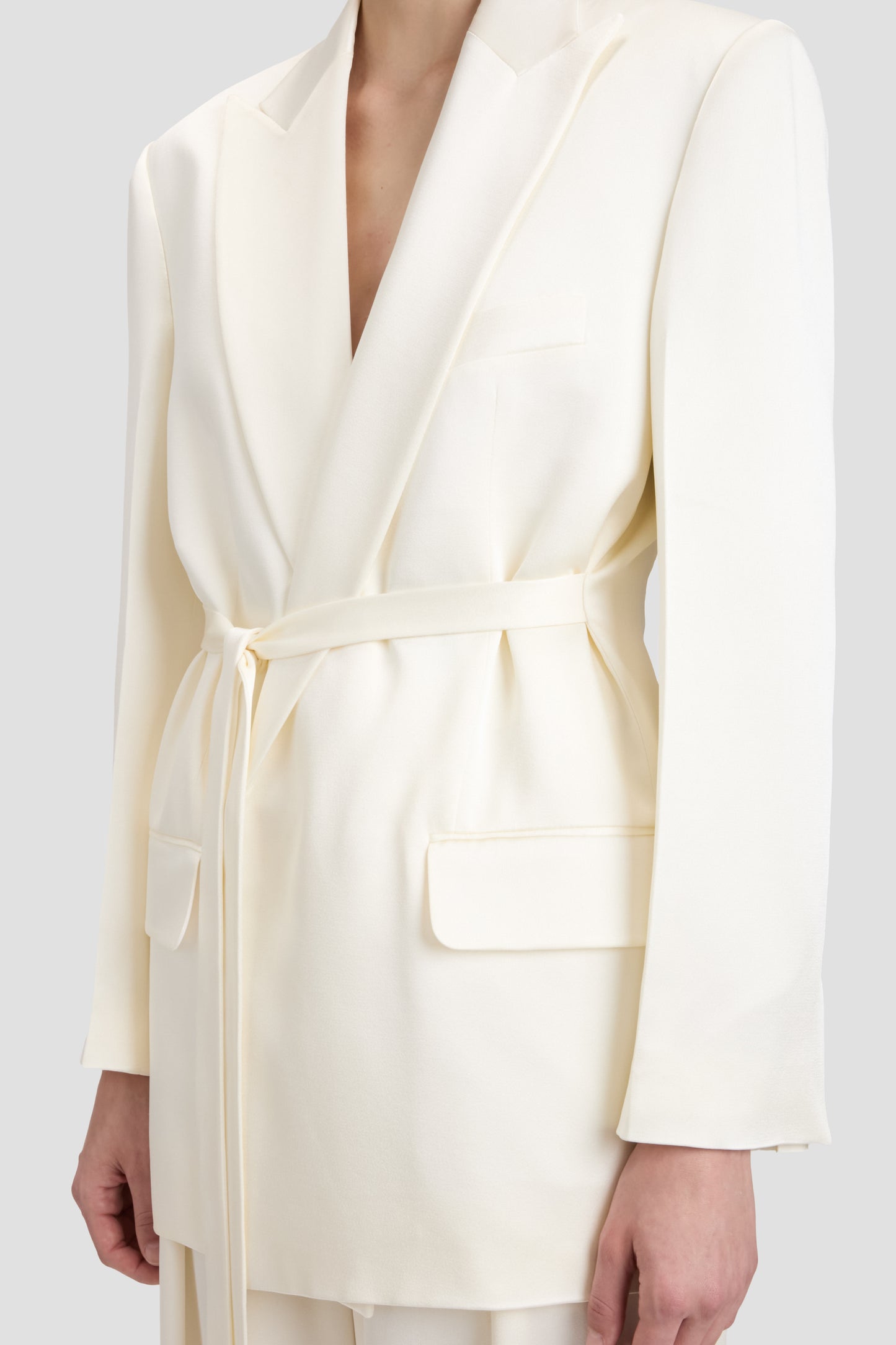 Belted Jacket In Ivory