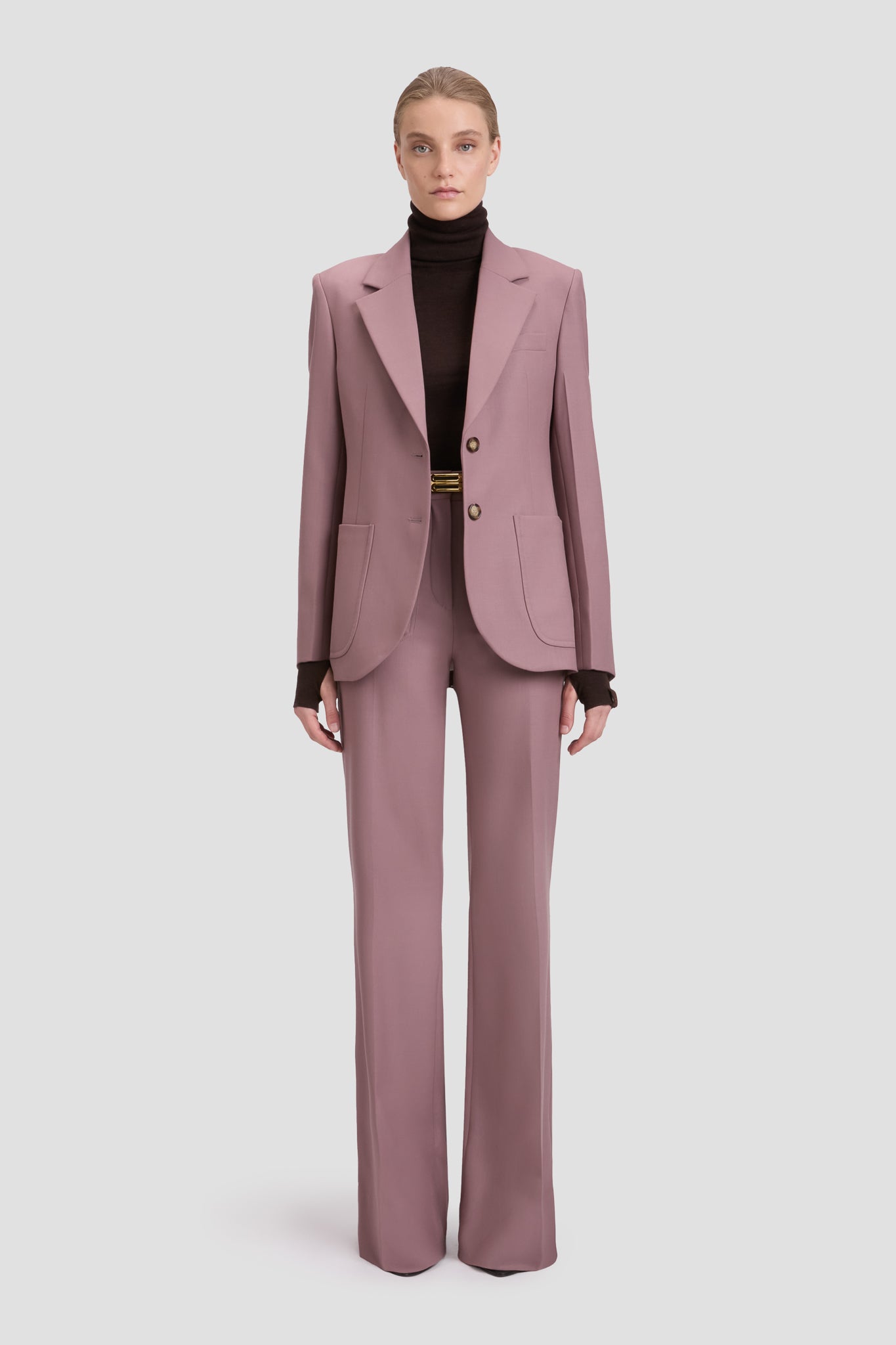 Patch Pocket Jacket In Mauve – Victoria Beckham Int