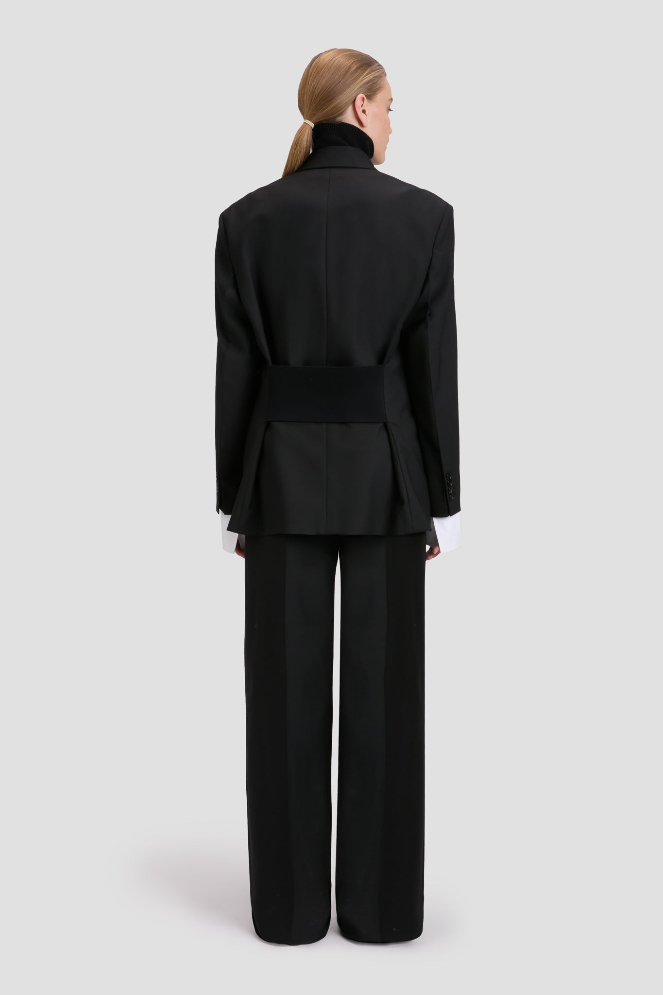 Relaxed Double Breasted Jacket In Black