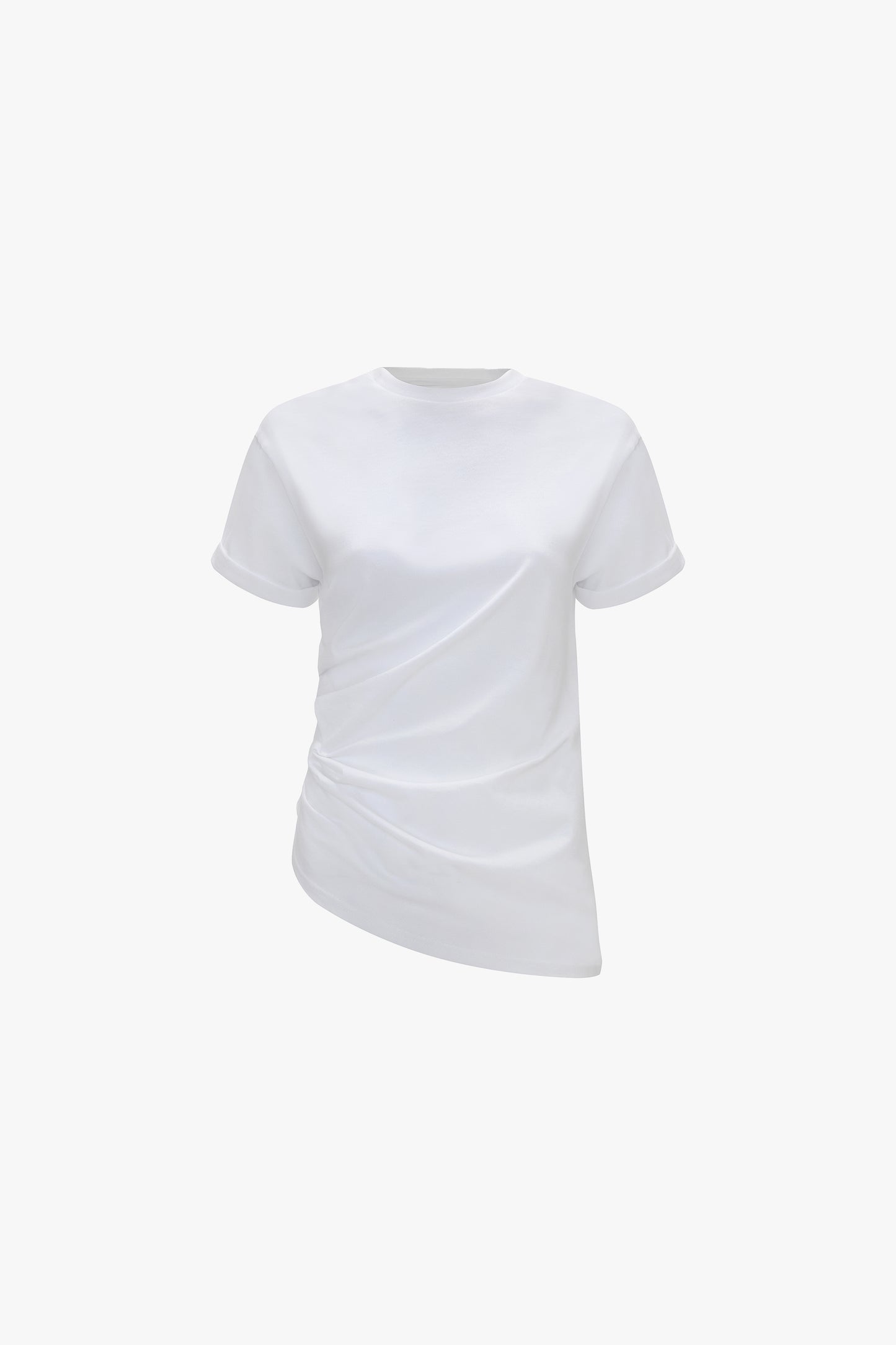 Gathered T-Shirt In White