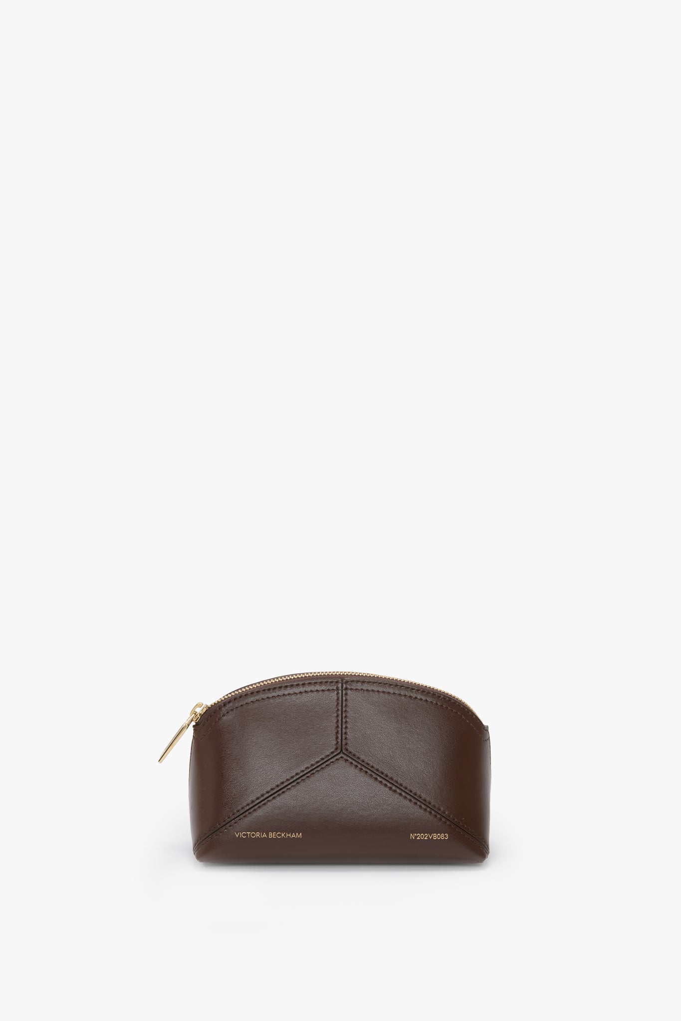 Victoria Mini Travel Pouch In Dark Brown Leather