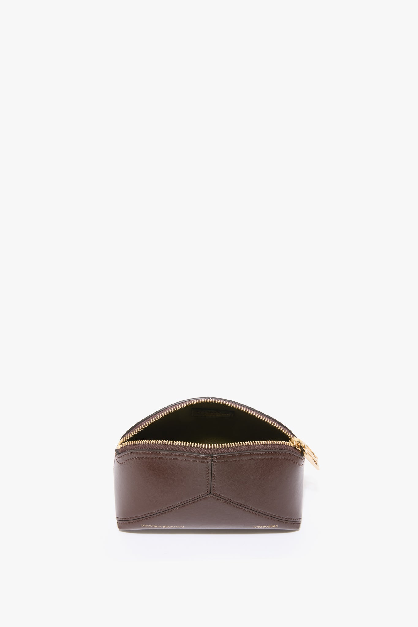Victoria Mini Travel Pouch In Dark Brown Leather