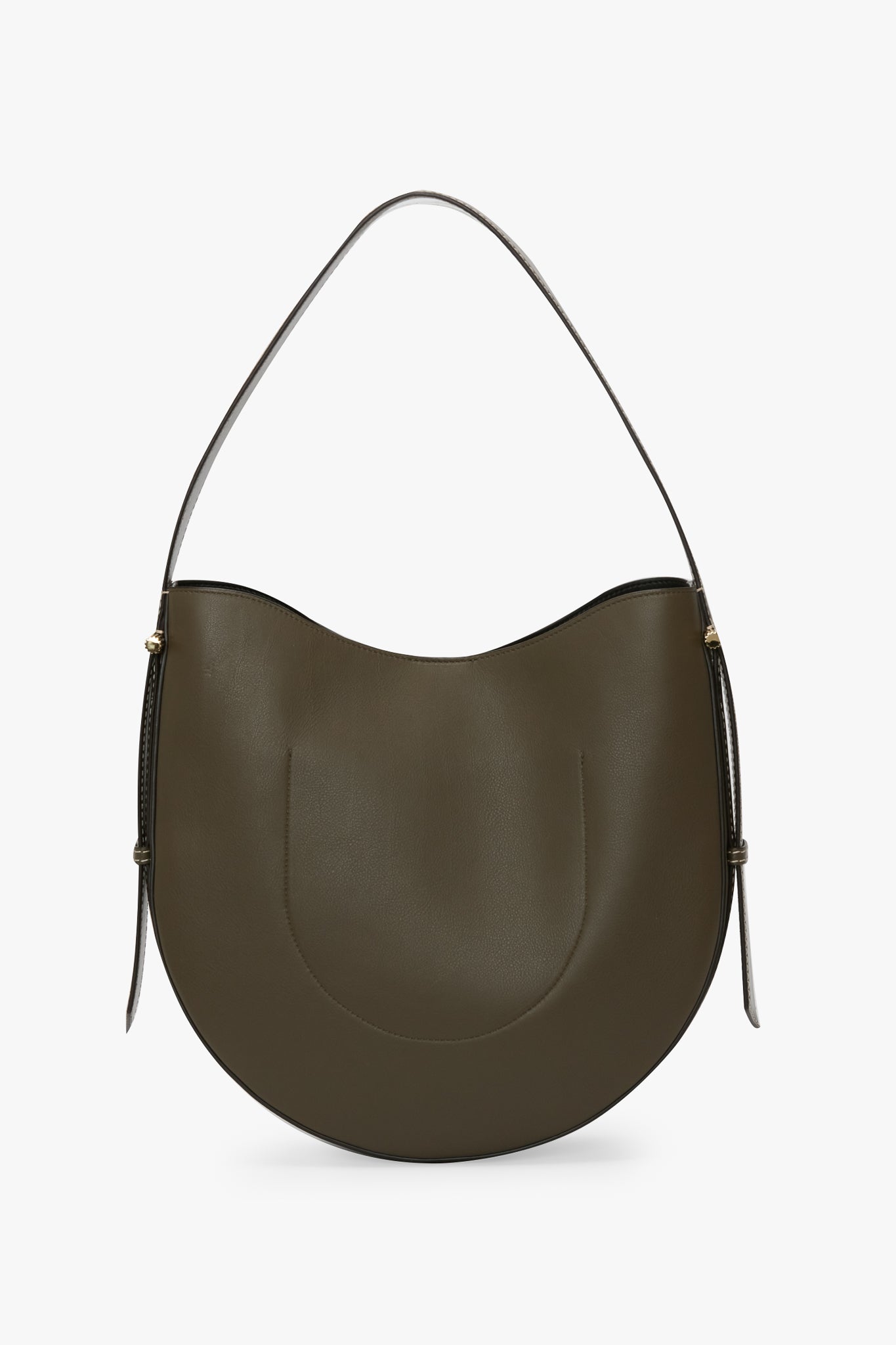 Dia Hobo Bag In Dark Khaki Smooth Leather
