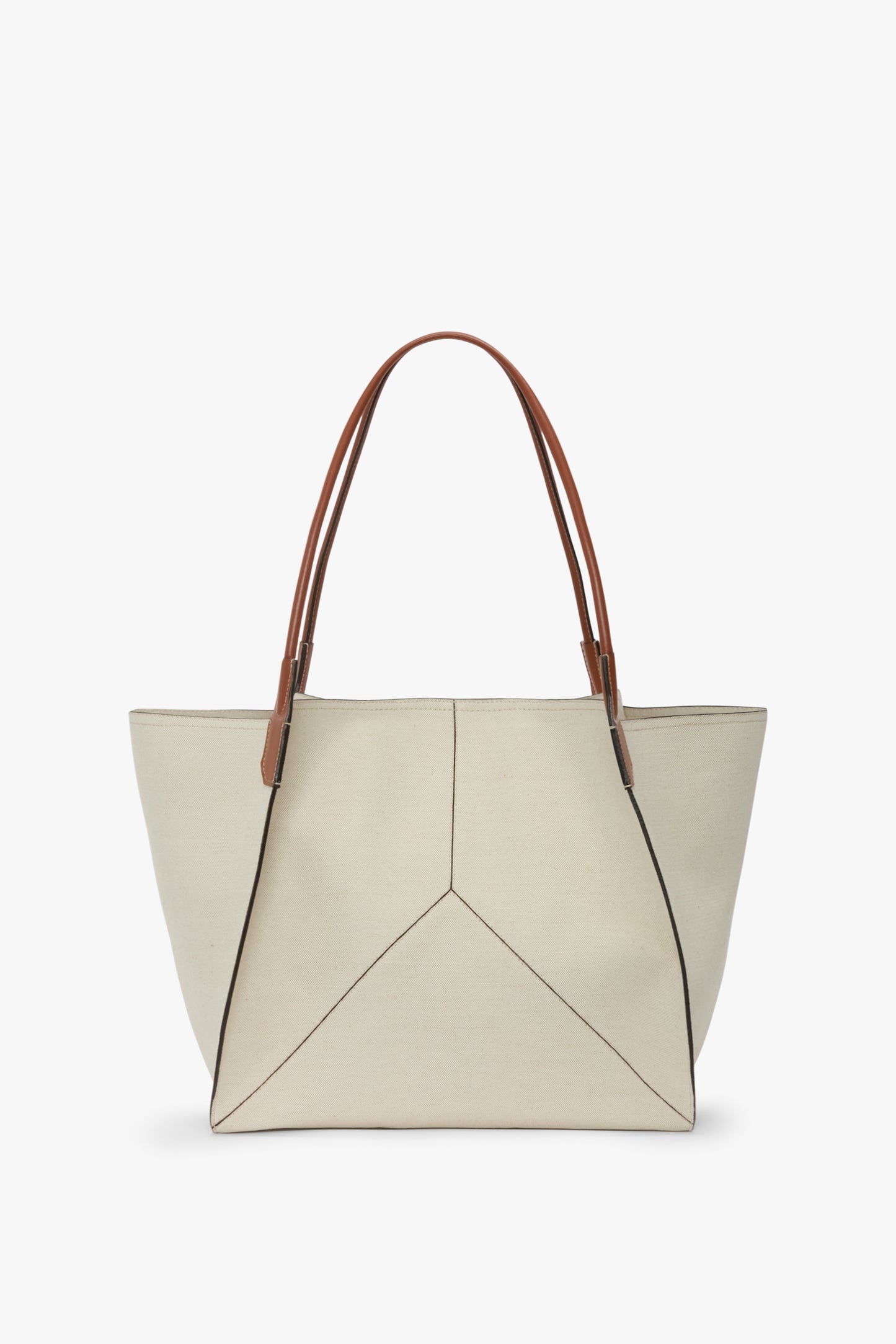 Victoria Tote Bag Large In Ivory Canvas