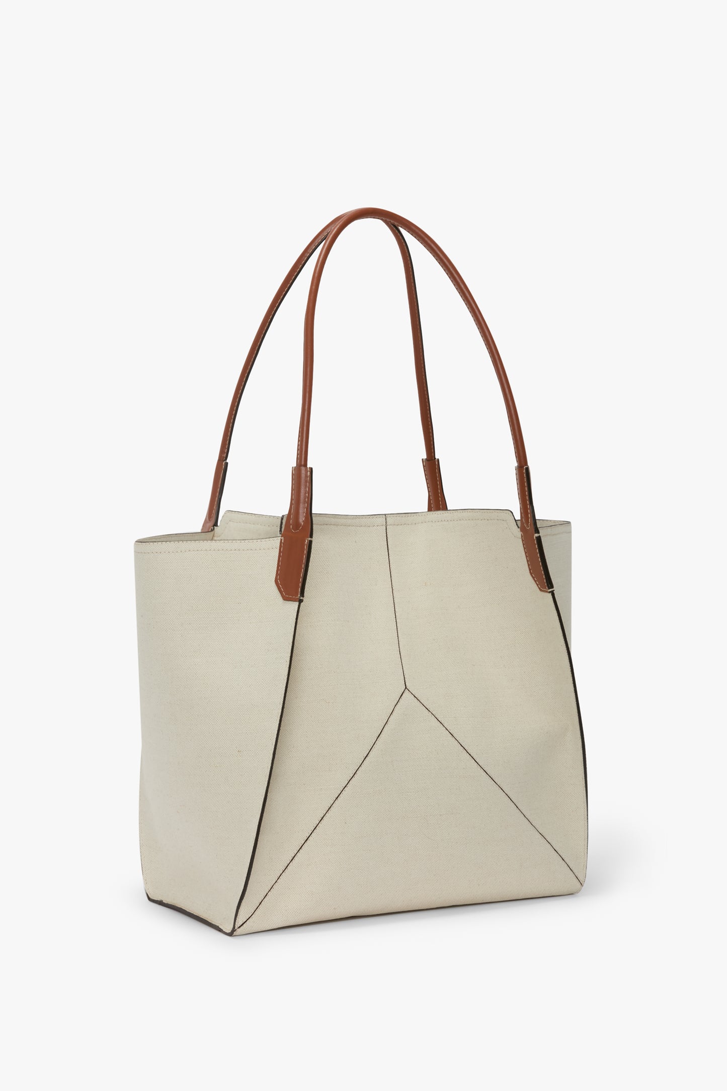 Victoria Tote Bag Large In Ivory Canvas
