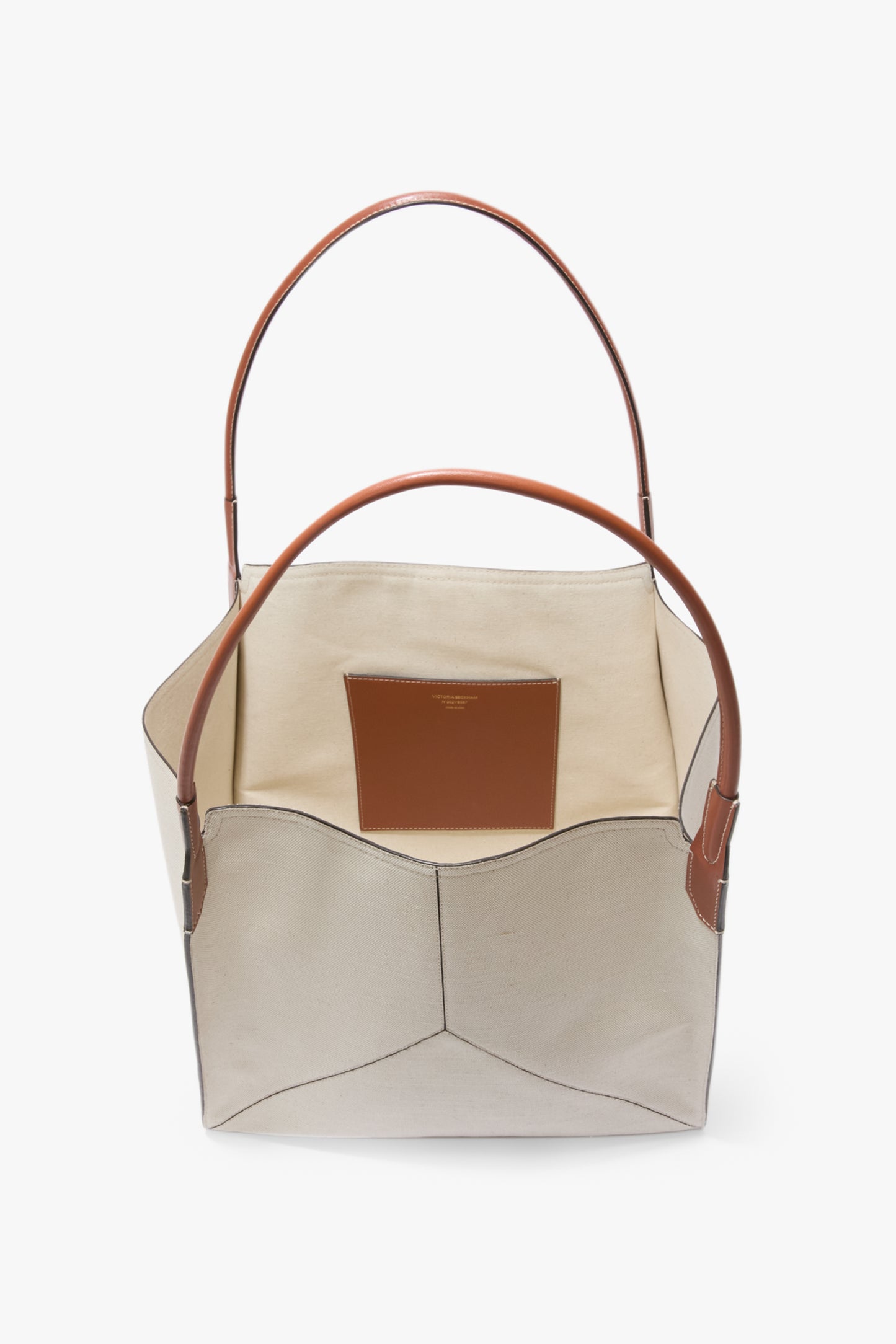 Victoria Tote Bag Large In Ivory Canvas