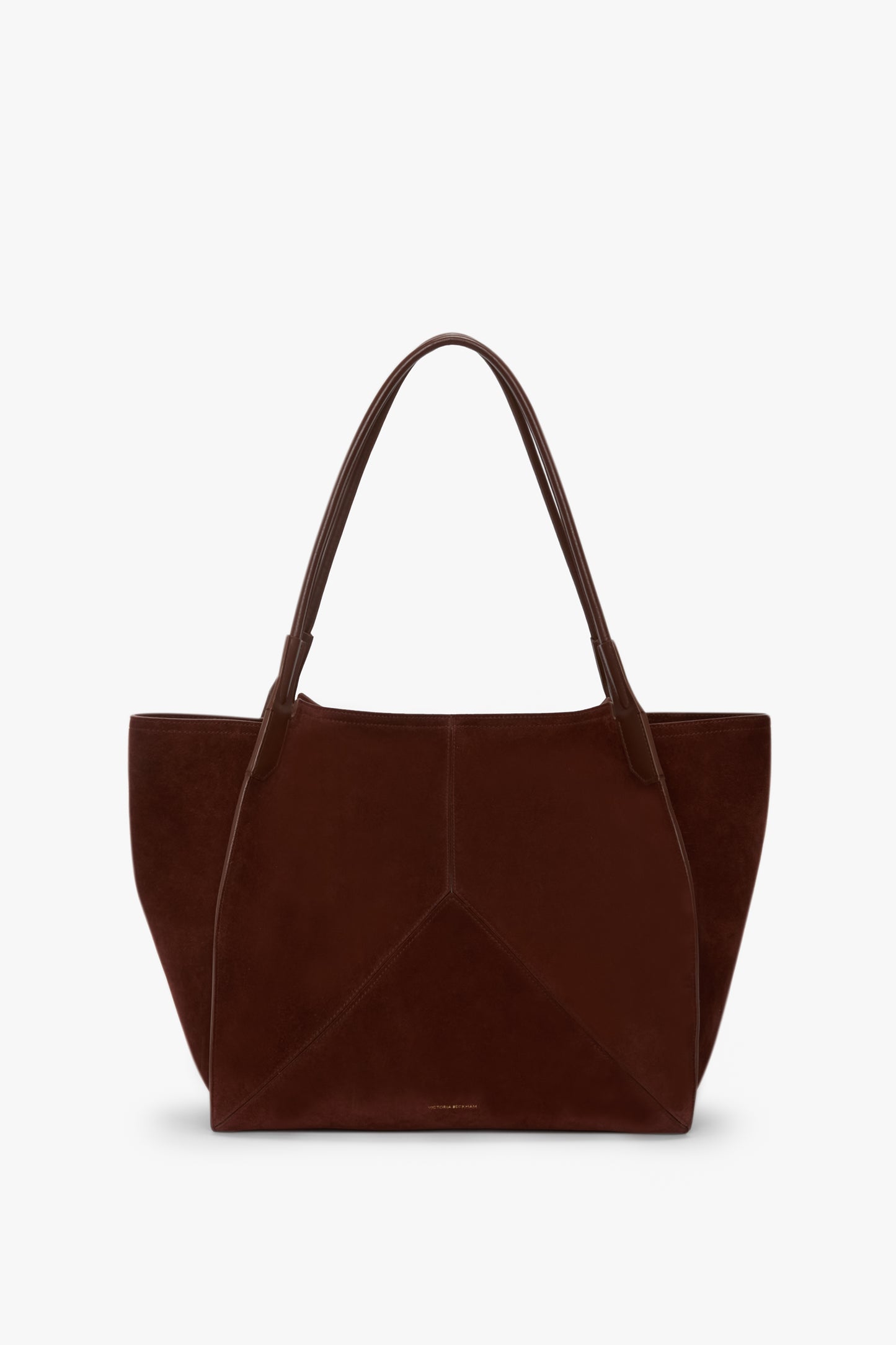 Large Victoria Tote Bag In Dark Brown Suede