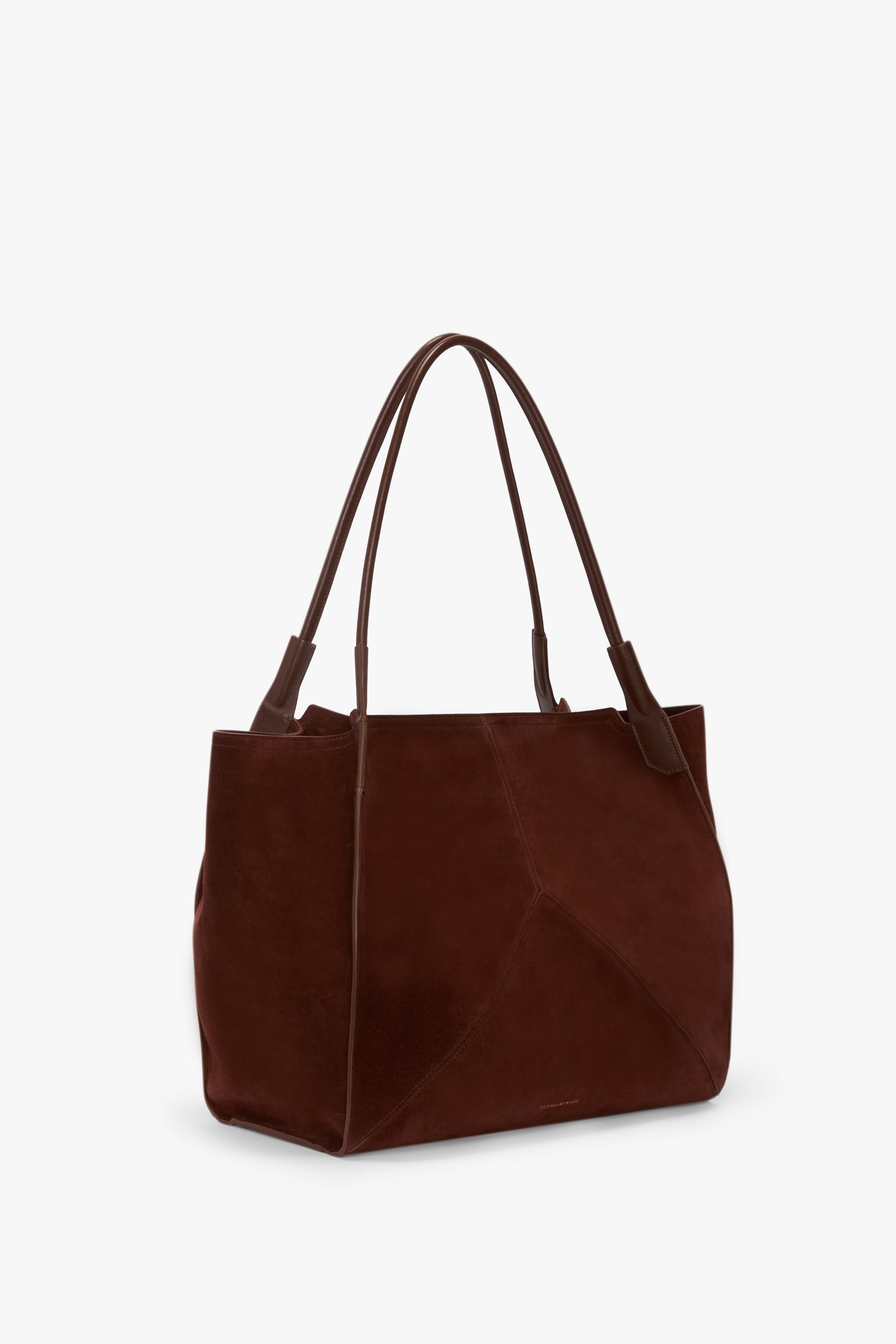 Large Victoria Tote Bag In Dark Brown Suede