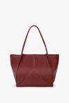 Large Victoria Tote Bag In Brick Red Soft Leather