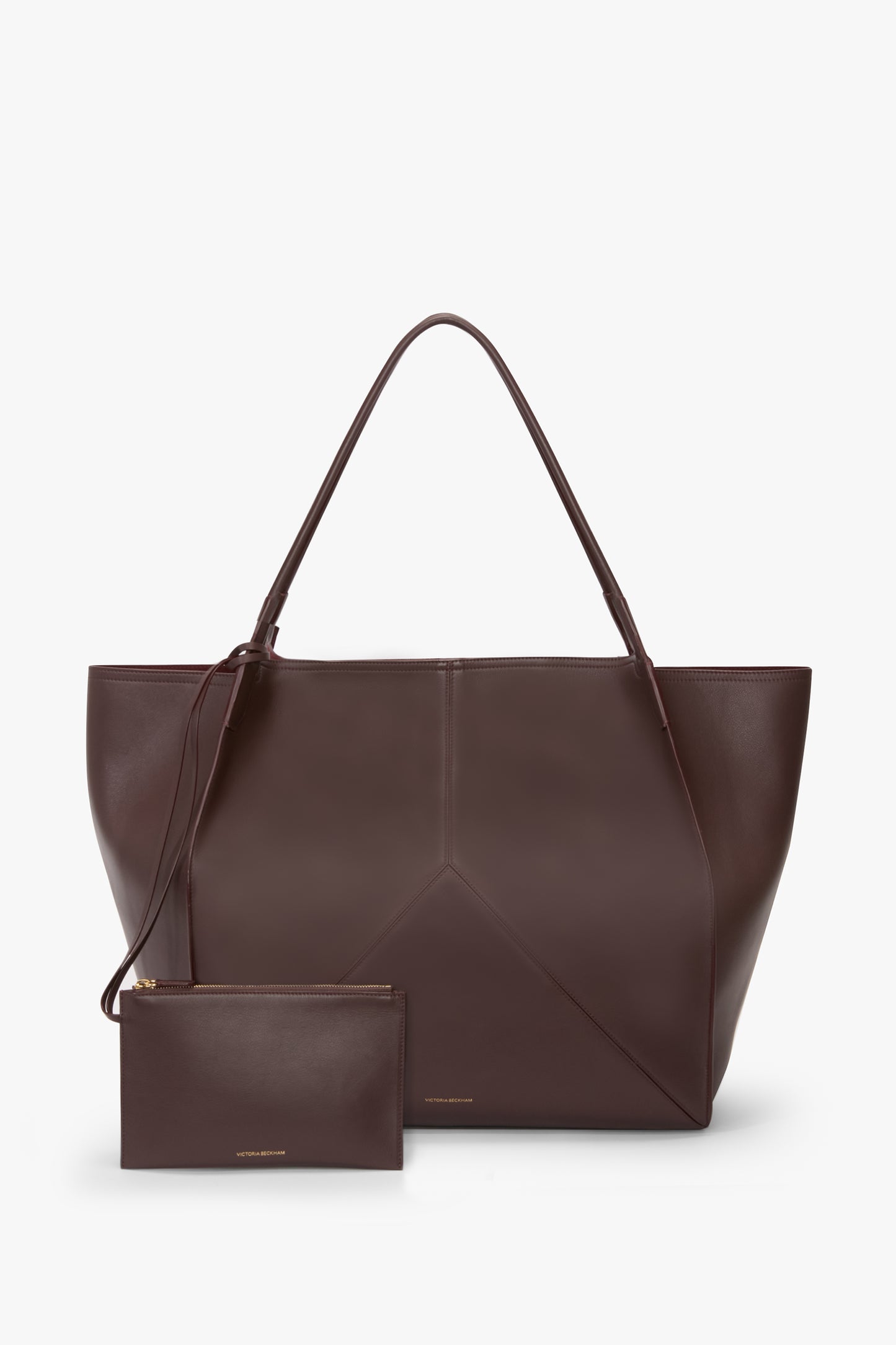 Victoria Travel Tote Bag In Burgundy Leather