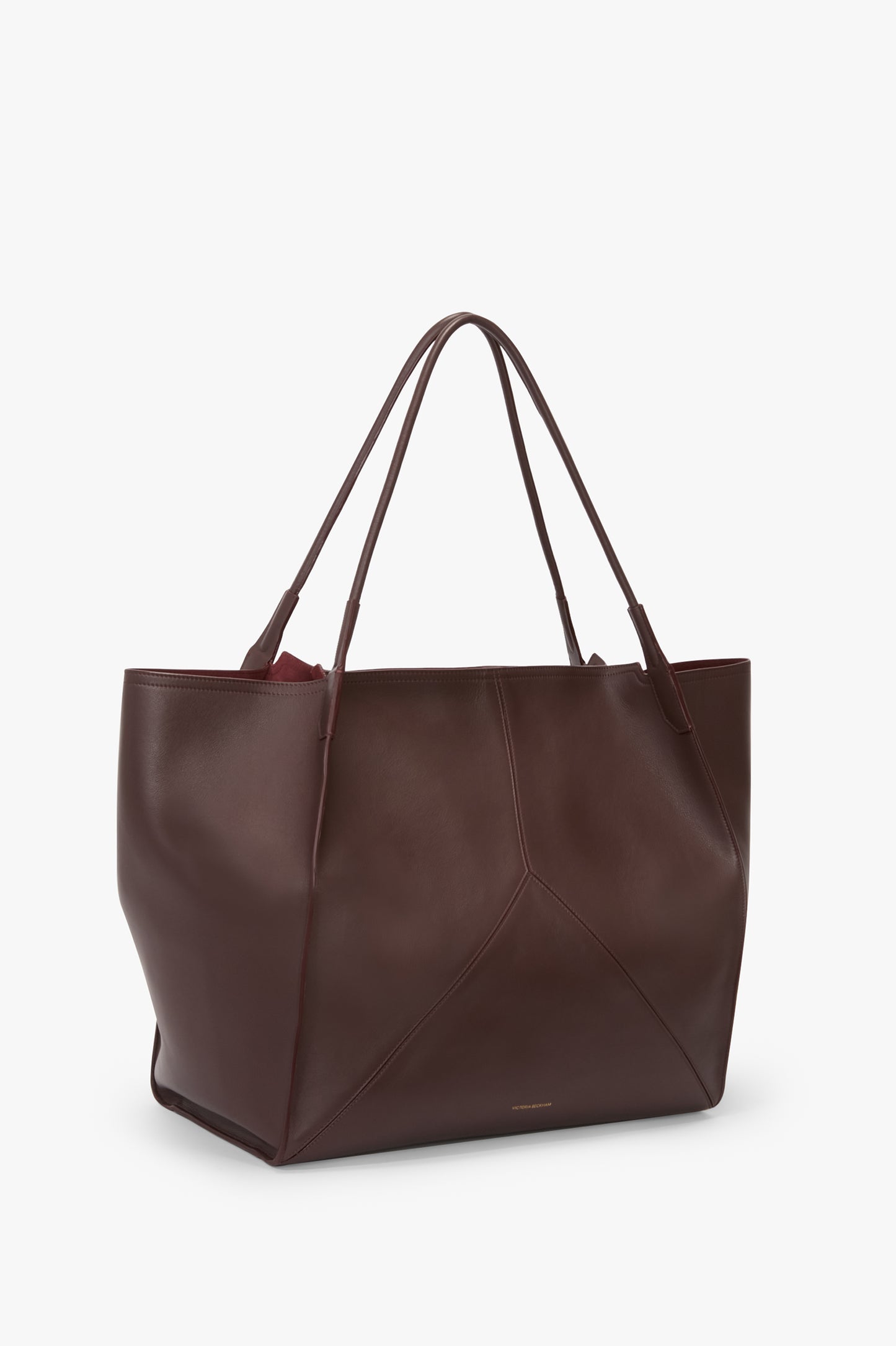 Victoria Travel Tote Bag In Burgundy Leather