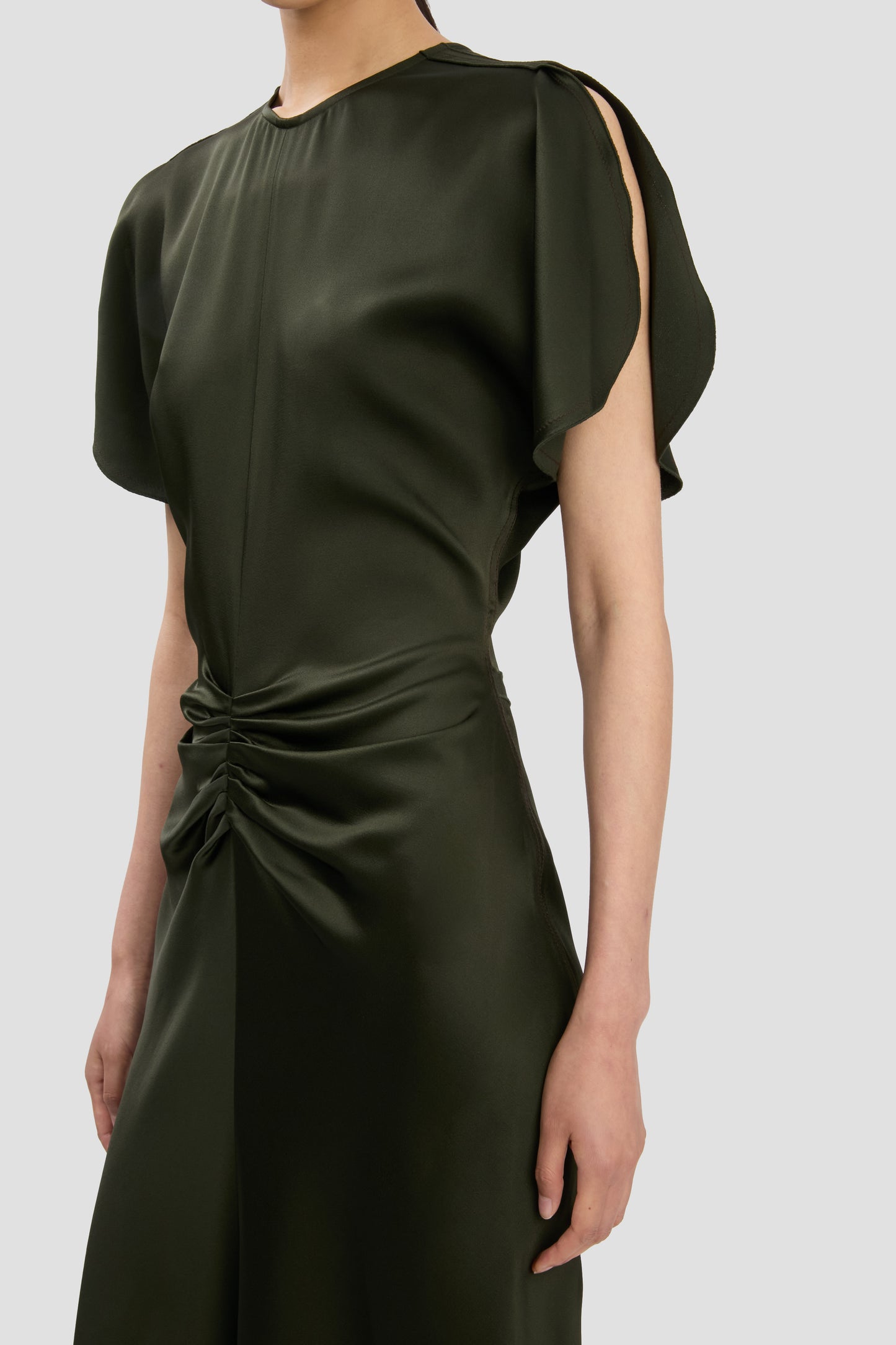 Bela Midi Dress In Dark Olive