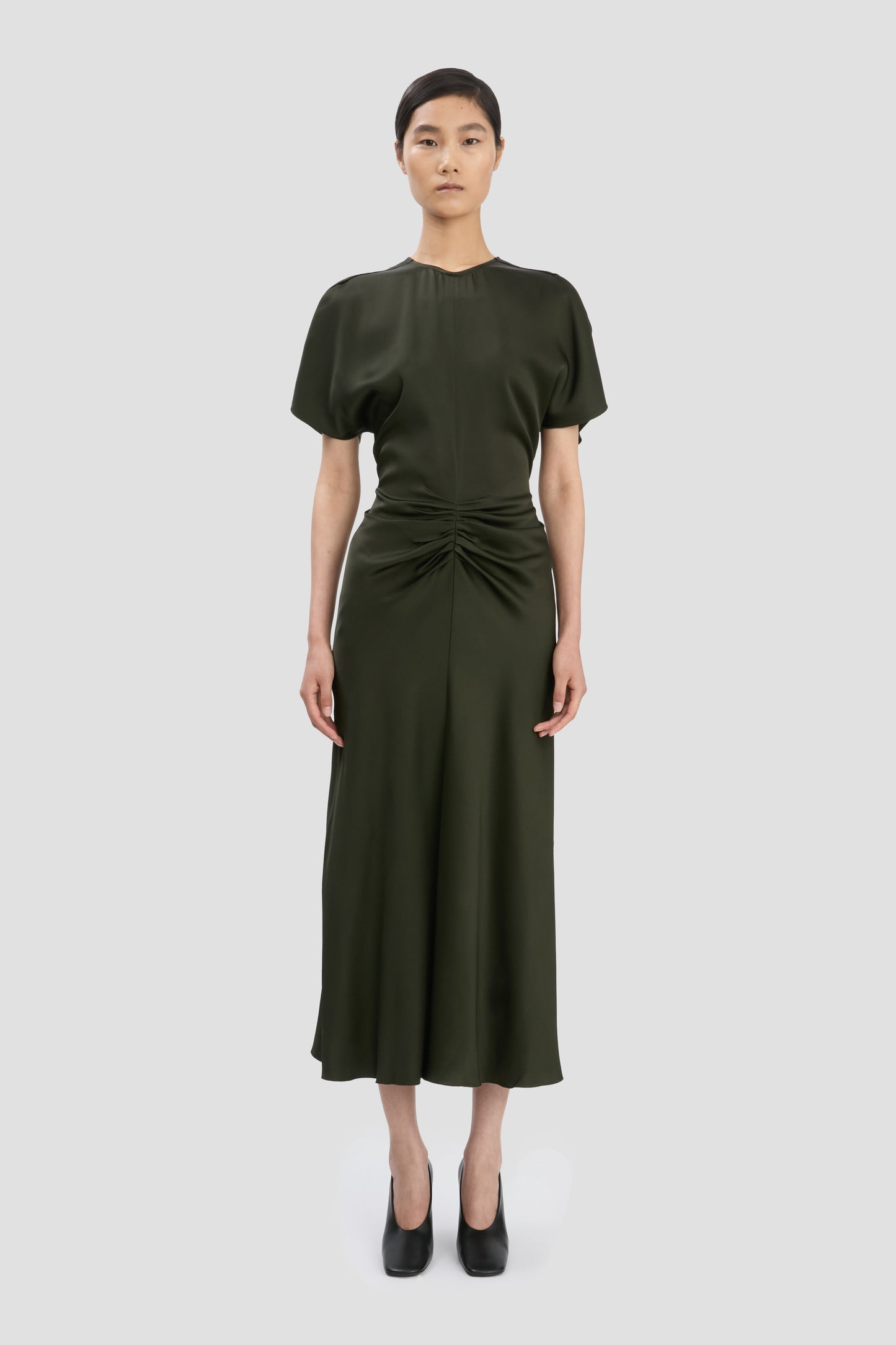 Bela Midi Dress In Dark Olive