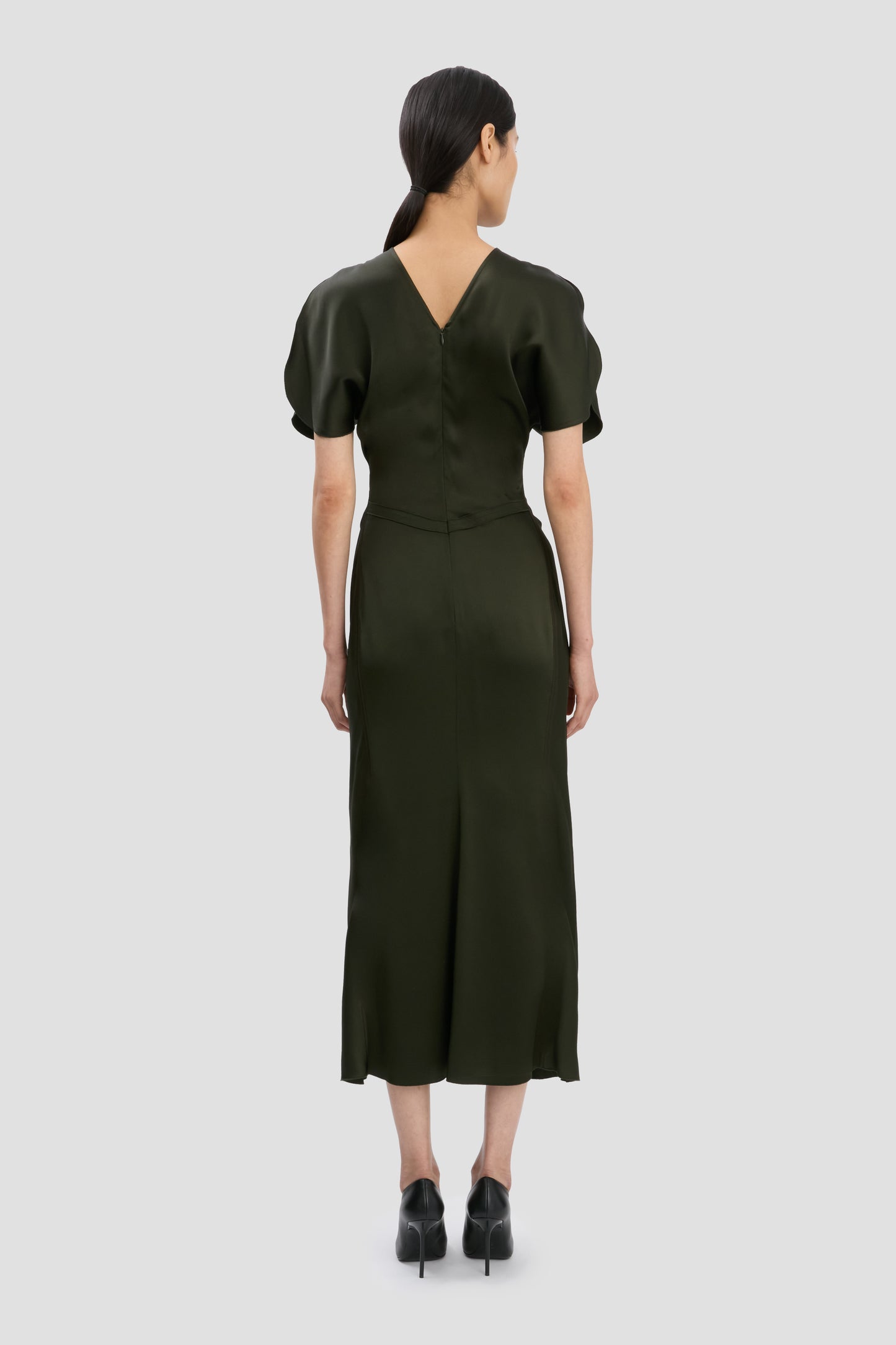 Bela Midi Dress In Dark Olive