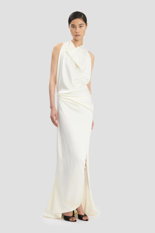 Draped Gown In Ivory