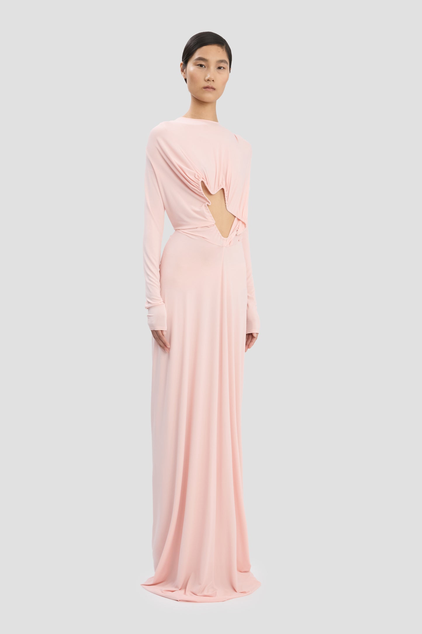 Cut-Out Wire Gown In Frosted Pink