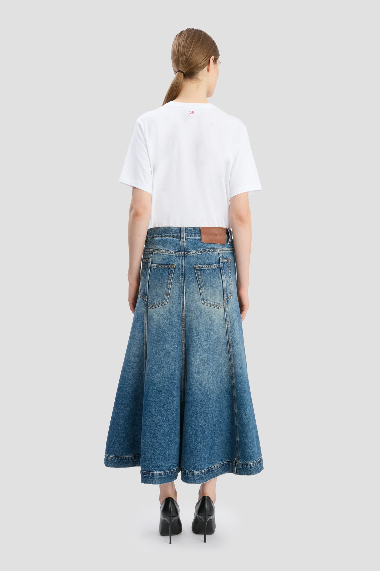 Panelled Skirt In Classic Blue Wash