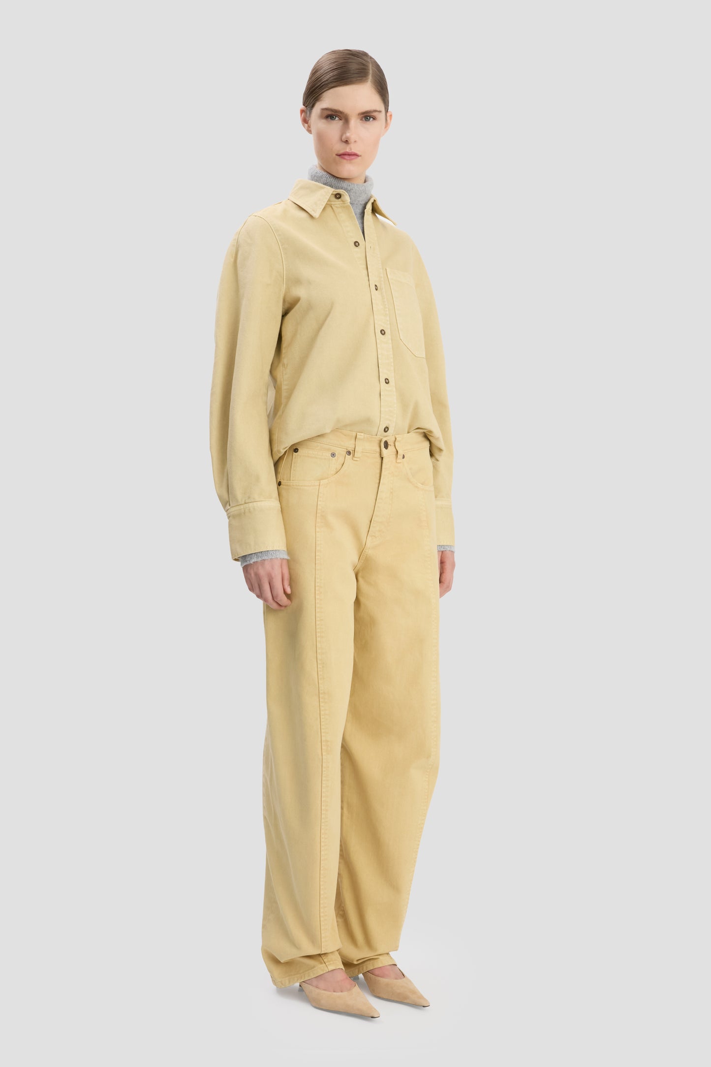 Slim Shirt In Butter Yellow