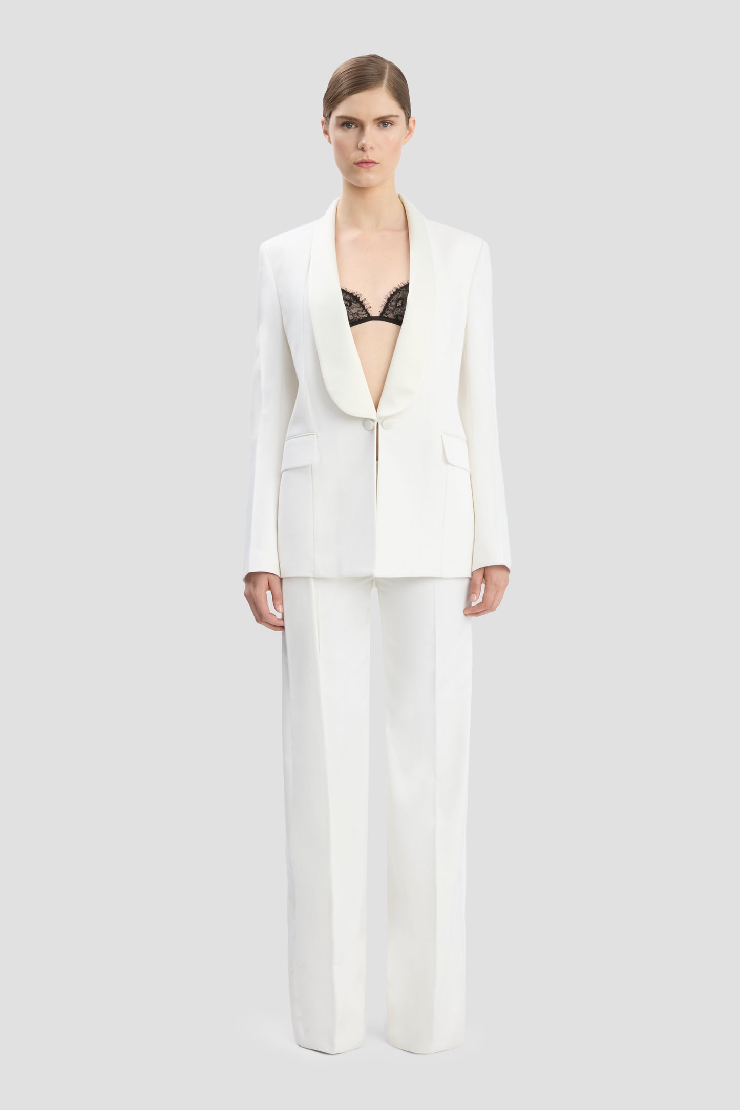 Shawl Collar Tux Jacket In Ivory