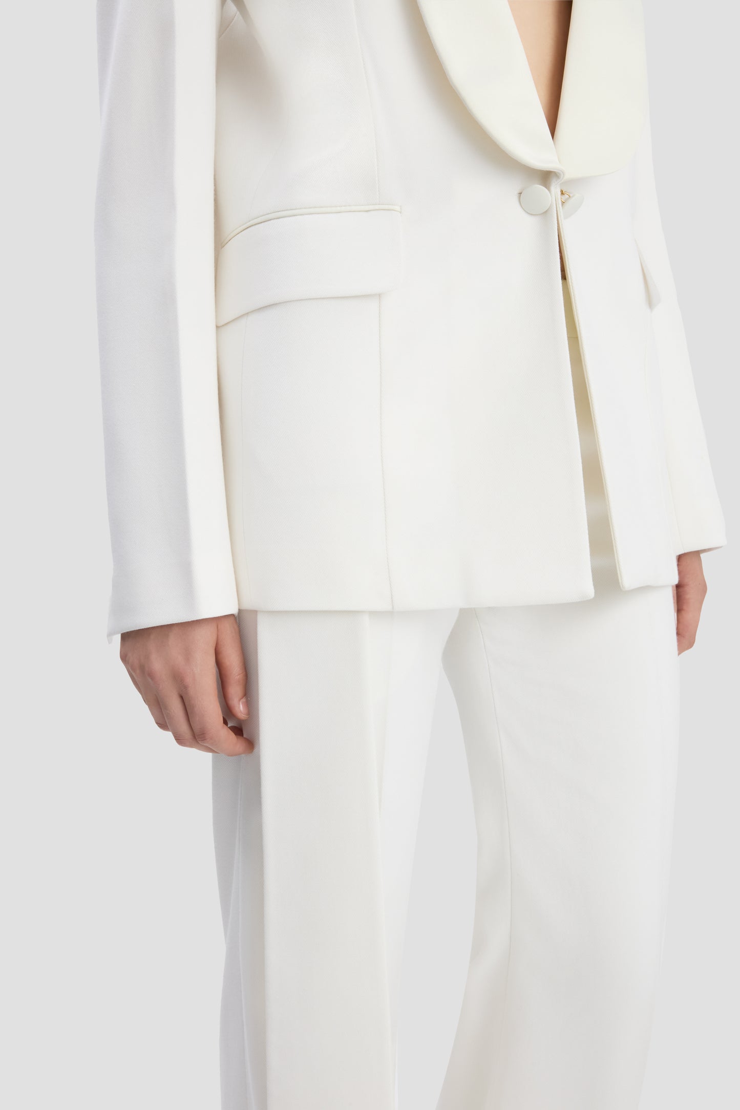 Shawl Collar Tux Jacket In Ivory