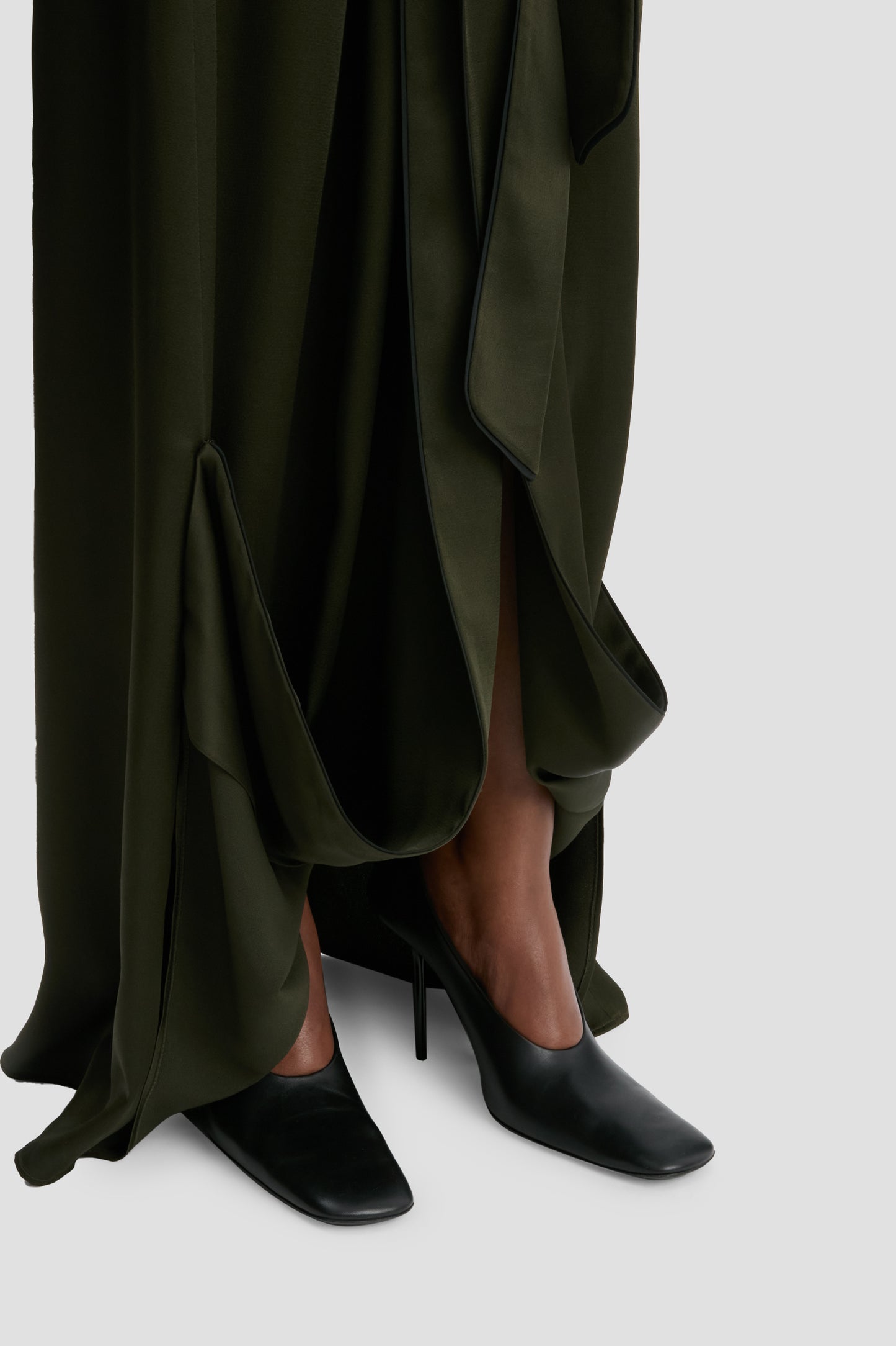 Wrap Gown In Dark Olive