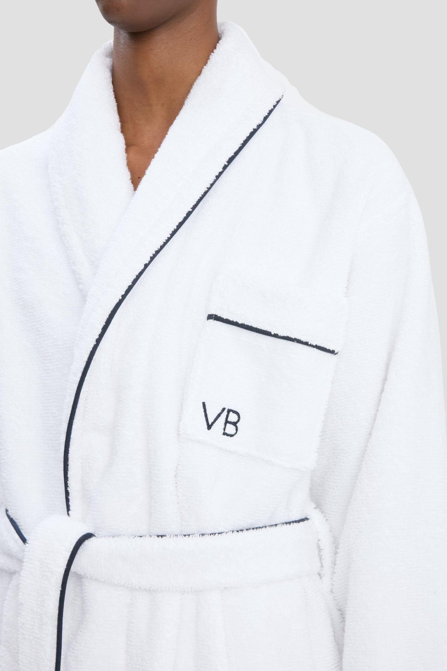 Towelling Robe In White