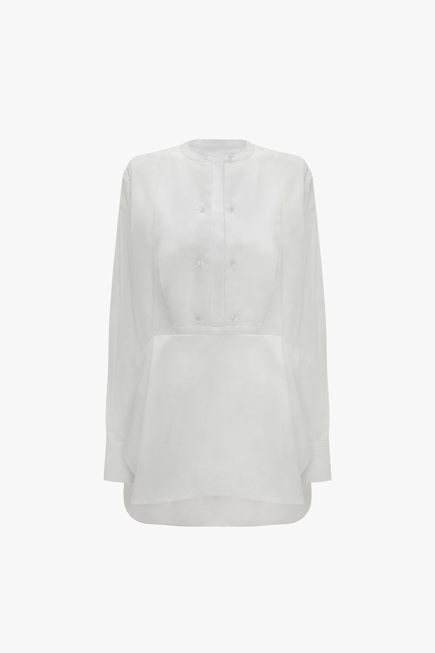 Double Bib Detail Shirt In White